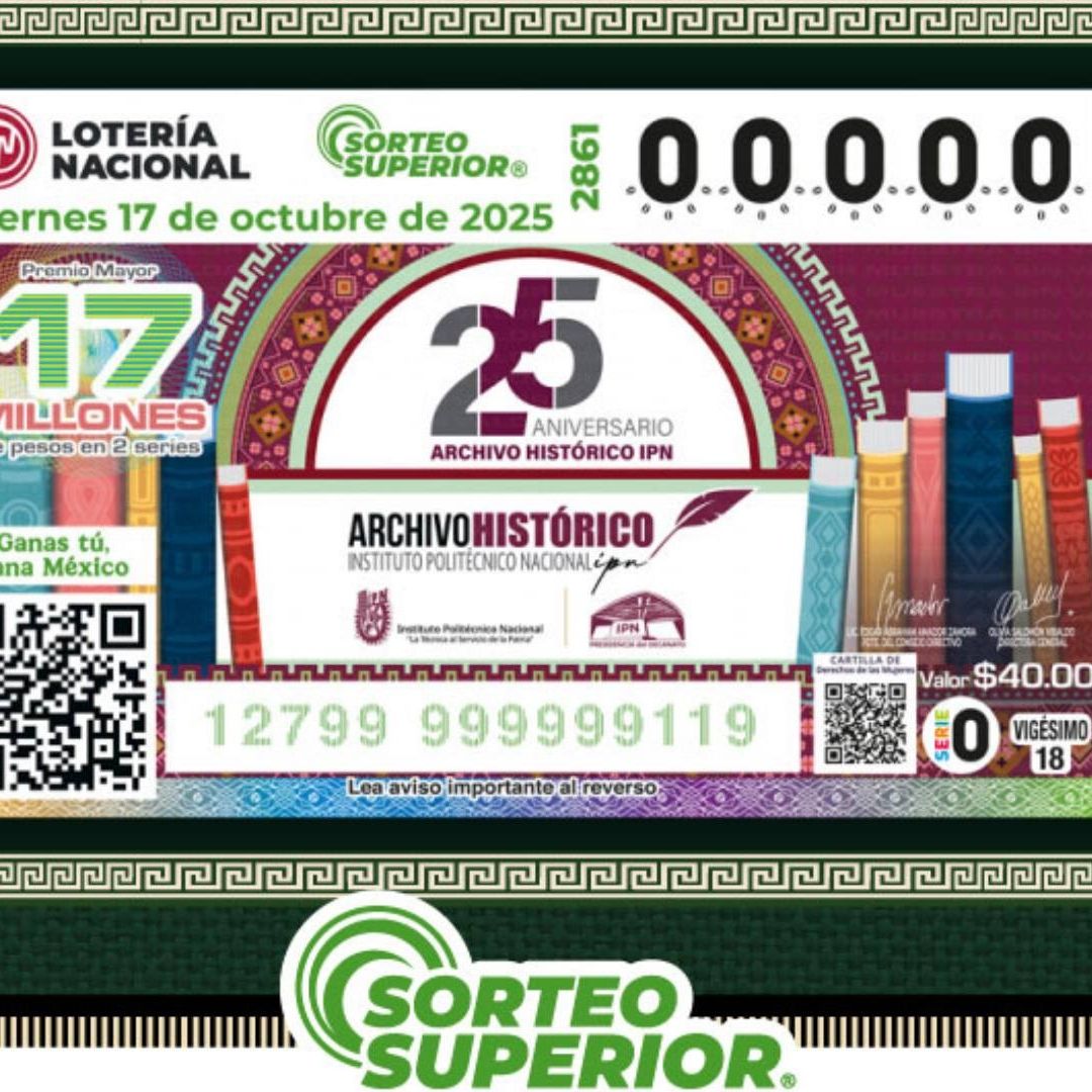 Resultados Lotería Nacional hoy 17 de octubre 2025 números ganadores del Sorteo Superior 2861
