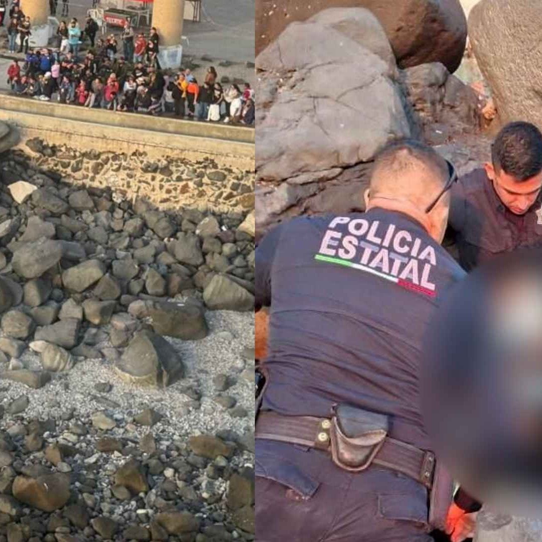 Mujer Cae Entre Rocas a la Orilla de Mar en Puerto Peñasco