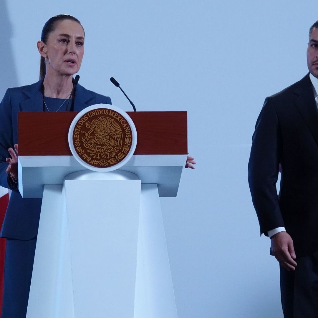 Claudia Sheinbaum y Omar García Harfuch en la conferencia mañanera de hoy 12 de noviembre de 2024