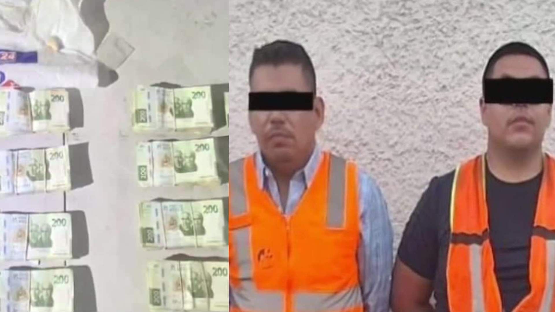 Dinero y hombres detenidos