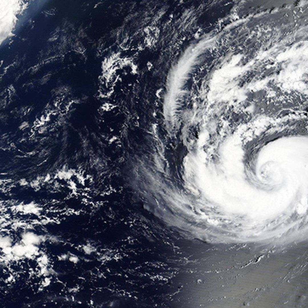 Un ciclón tropical en imagen visto desde el espacio.
