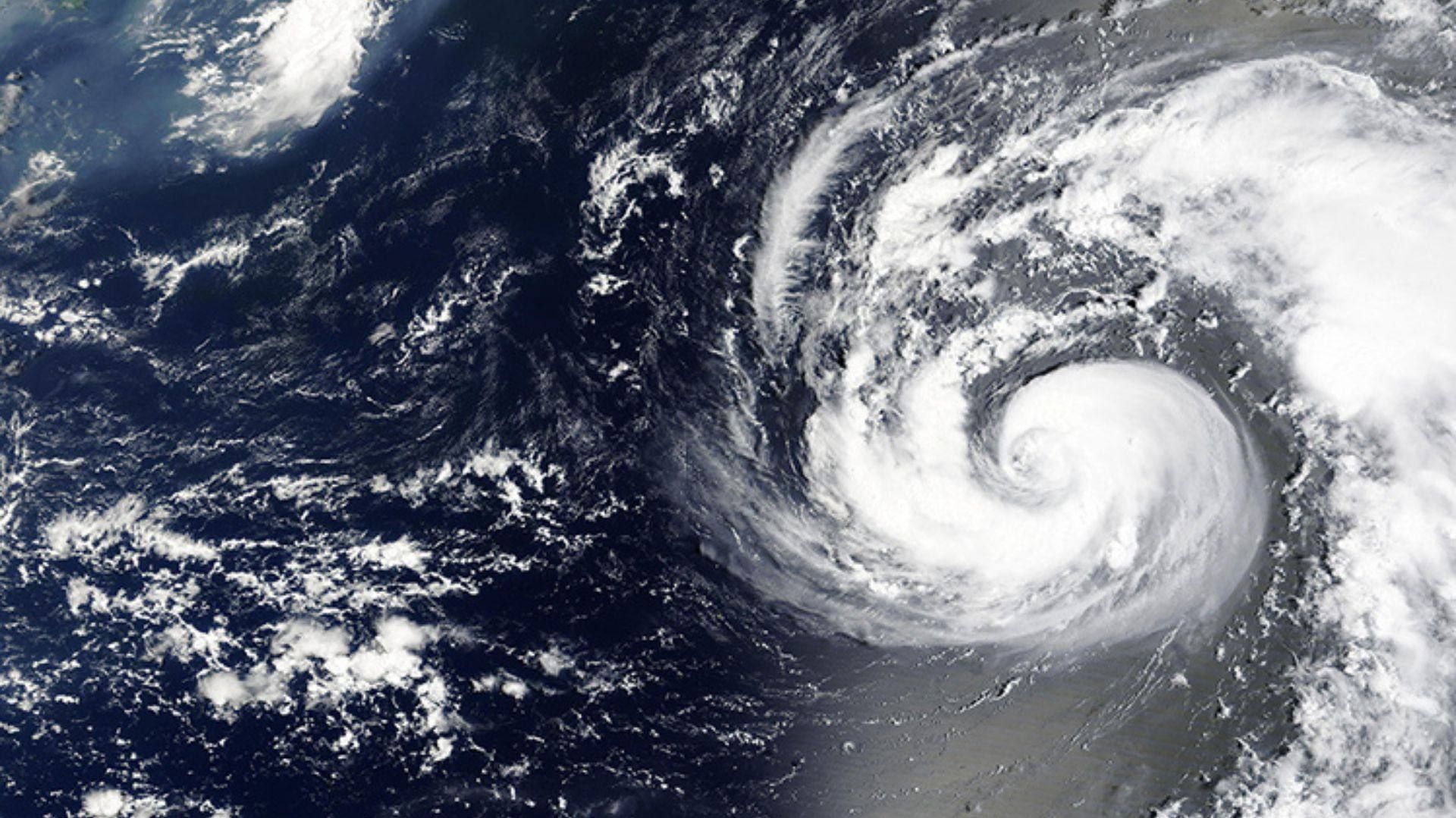 Un ciclón tropical en imagen visto desde el espacio.