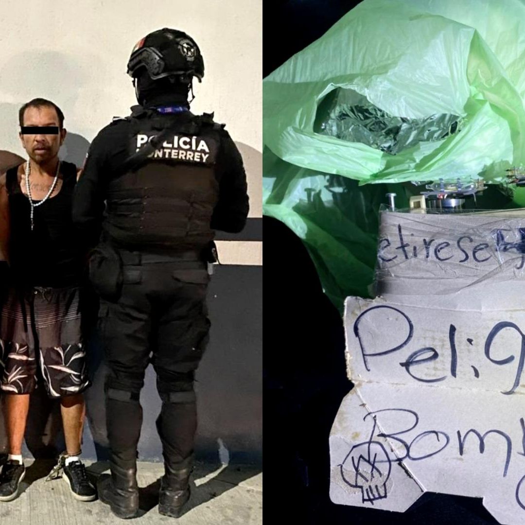 Policías detienen a hombre con presunta bomba