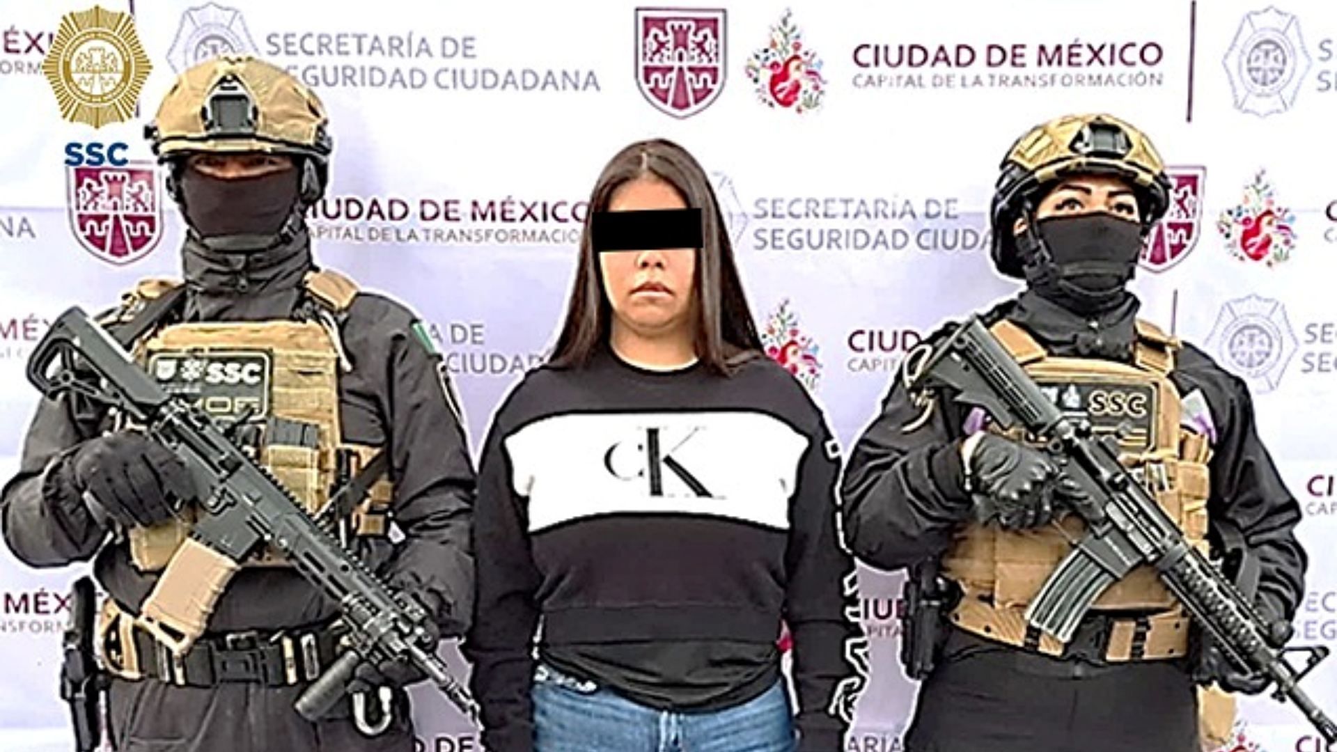 Verónica “N”, alias ‘La Jefa’, detenida en la alcaldía Tláhuac, CDMX. Foto: SSC