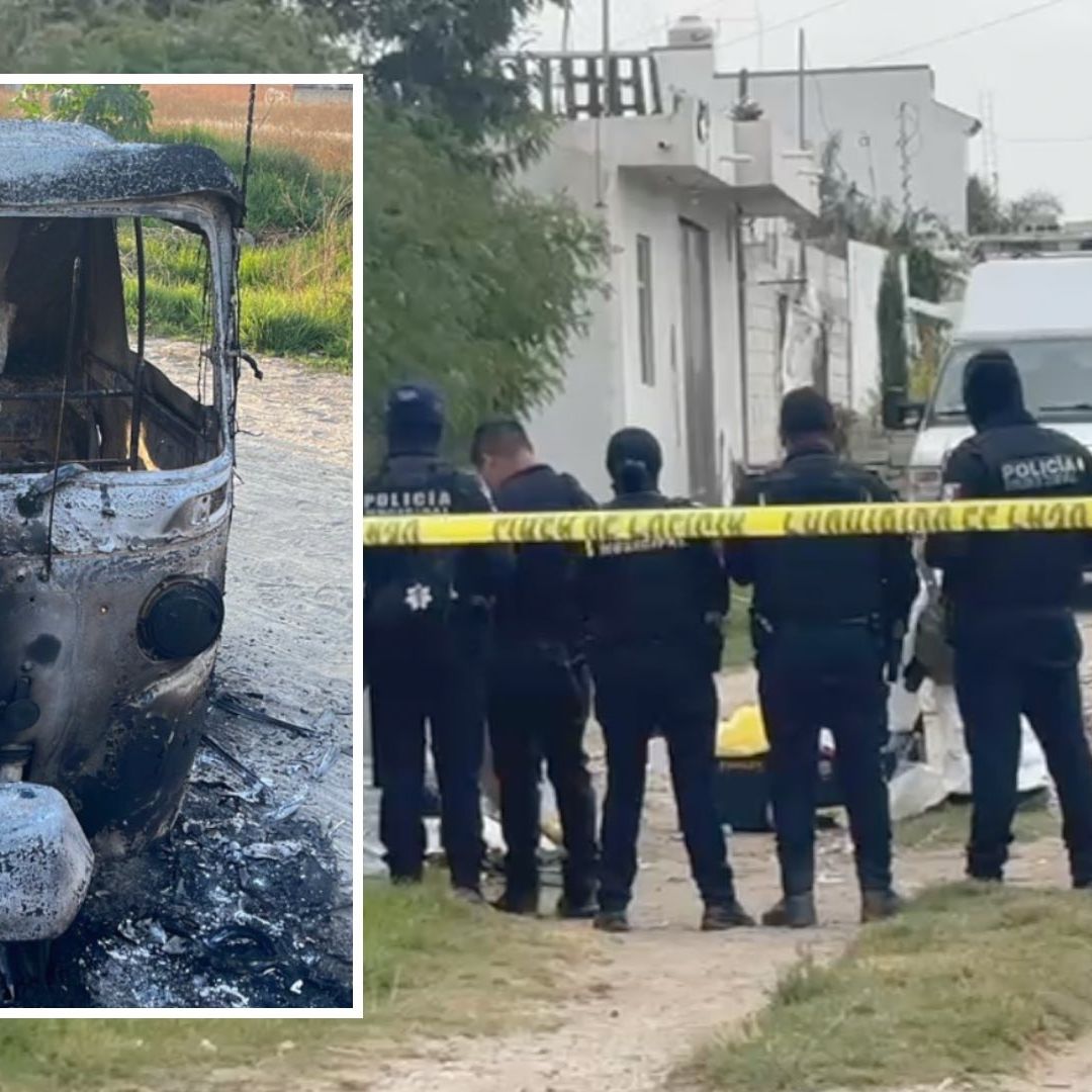 Abandonan cadáver en un mototaxi y restos humanos en un tambo en La Resurreción, Puebla.