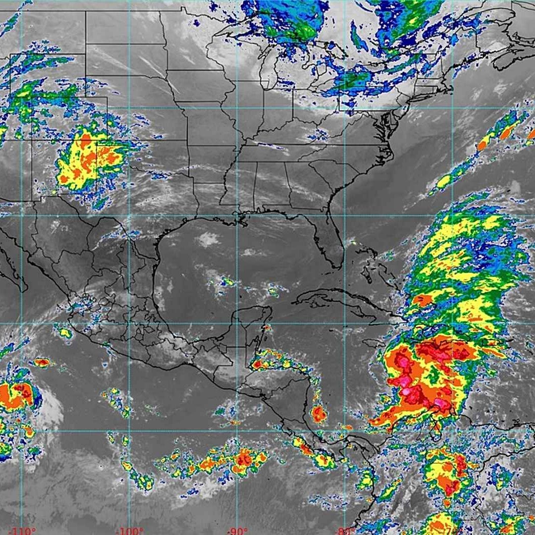 Imagen satelital de la tormenta tropical Melissa en el mar Caribe
