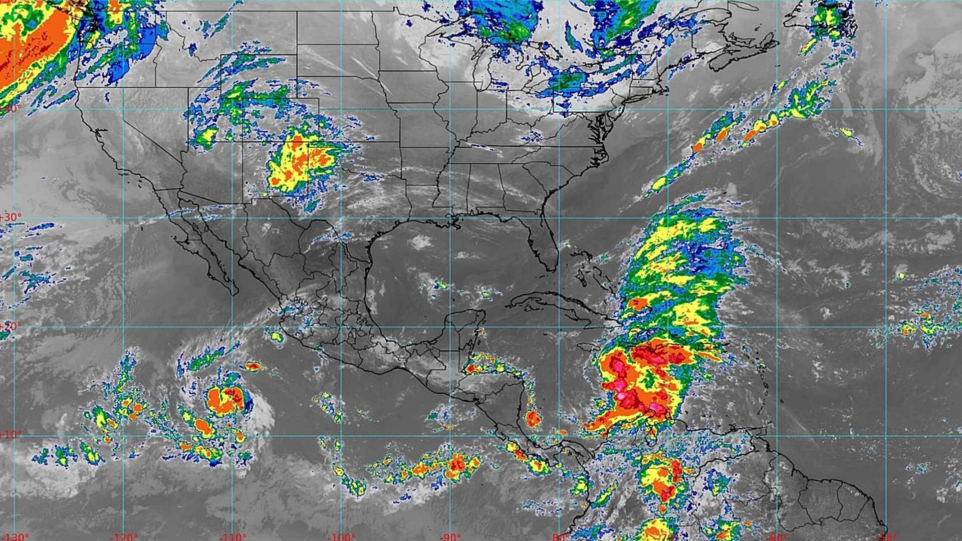 Imagen satelital de la tormenta tropical Melissa en el mar Caribe