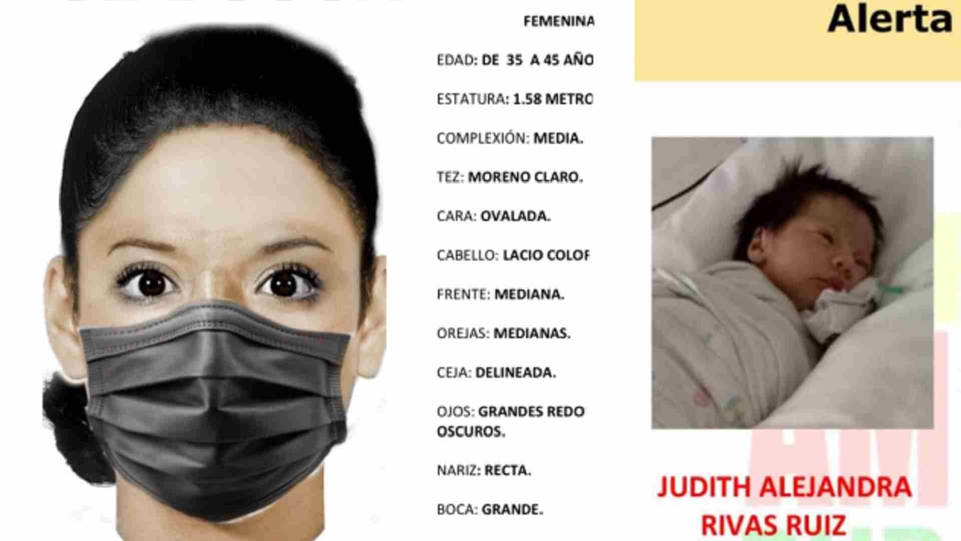 Retrato hablado de mujer que se llevó a una bebé en Durango