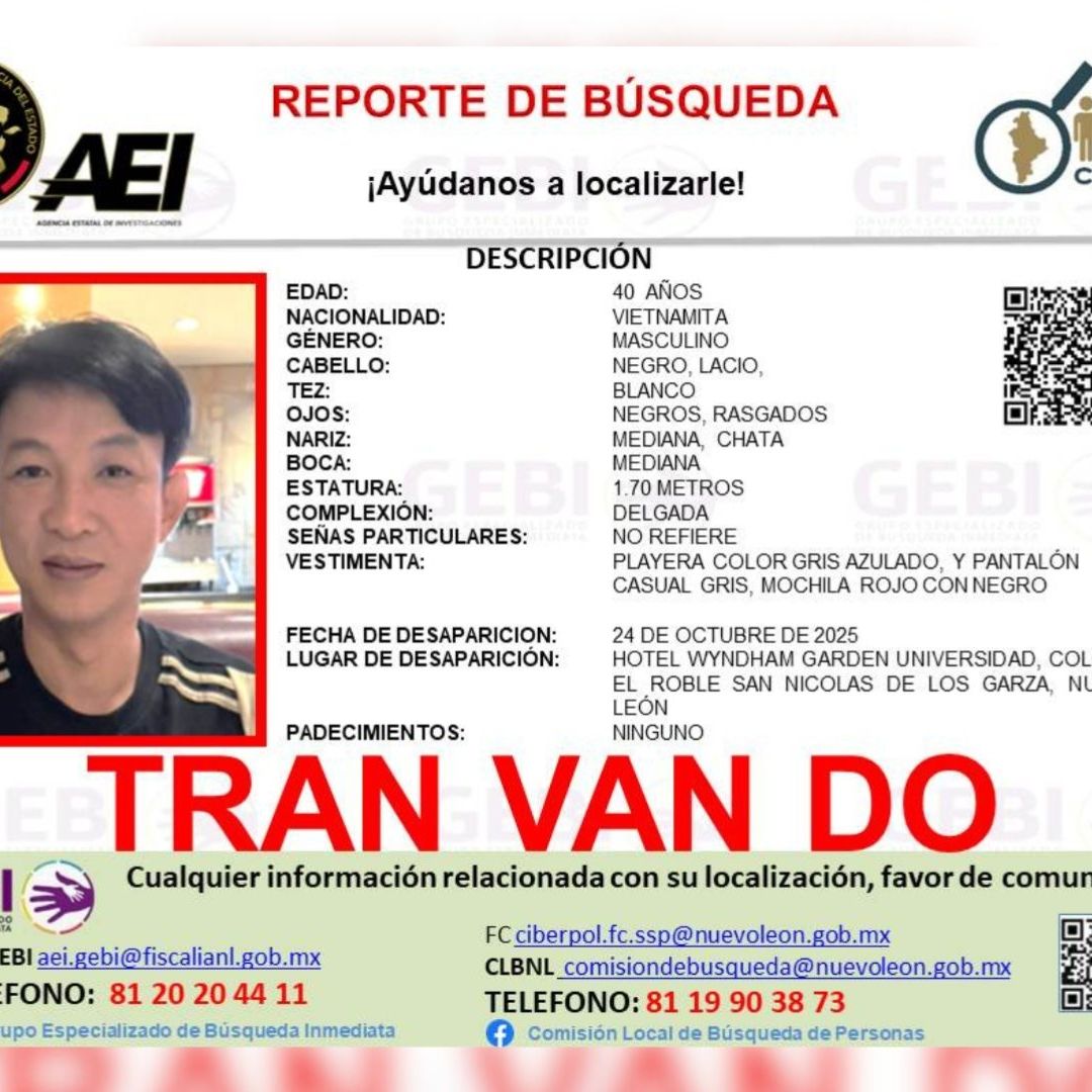 Ficha de búsqueda de vietnamita desaparecido