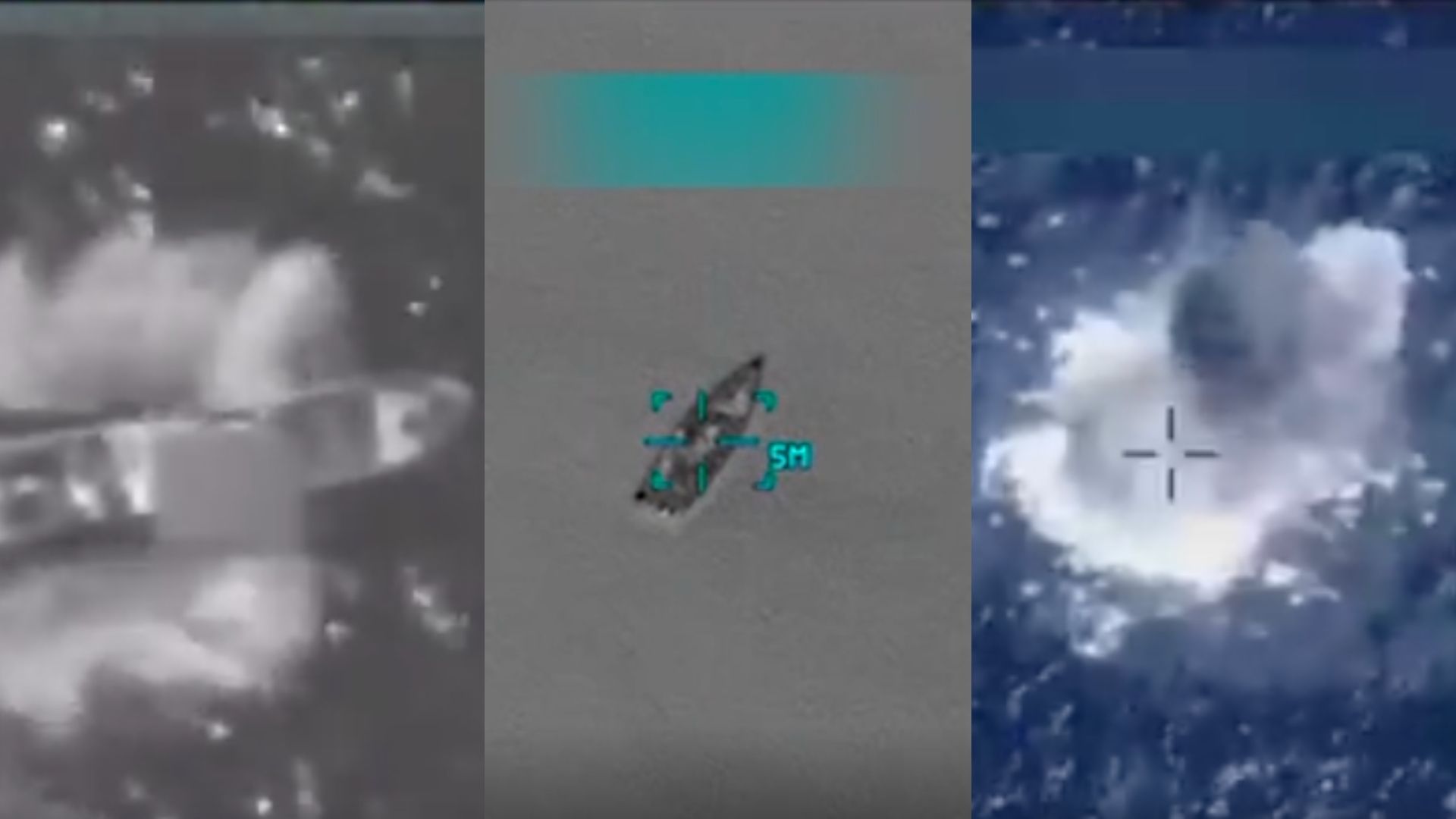 Imágenes de los ataques a lanchas en el mar