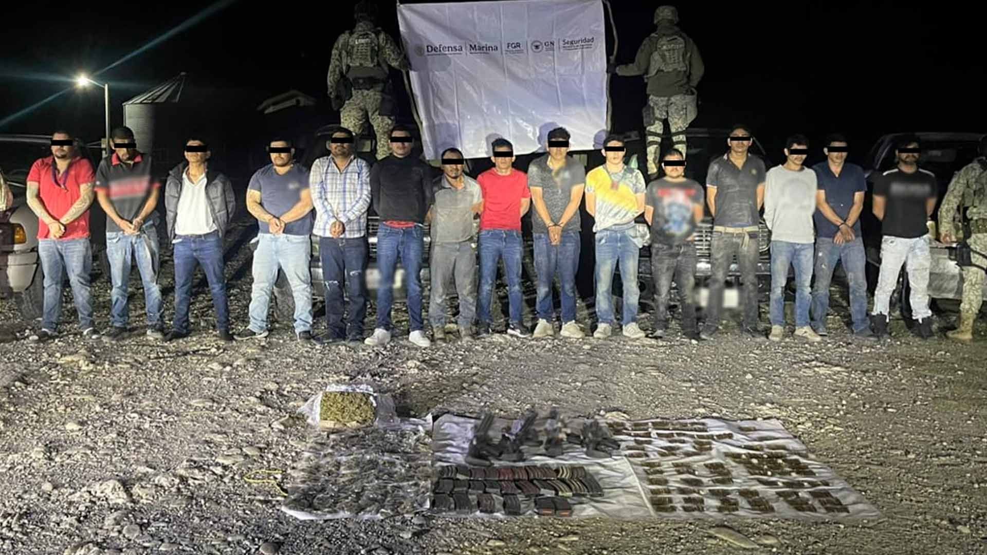 Ejército Mexicano Detiene a 15 Presuntos Delincuentes y Decomisa Armas en Tamaulipas