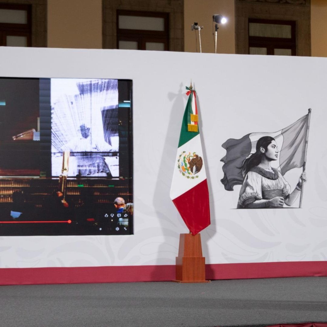 Claudia Sheinbaum durante conferencia de prensa en Palacio Nacional