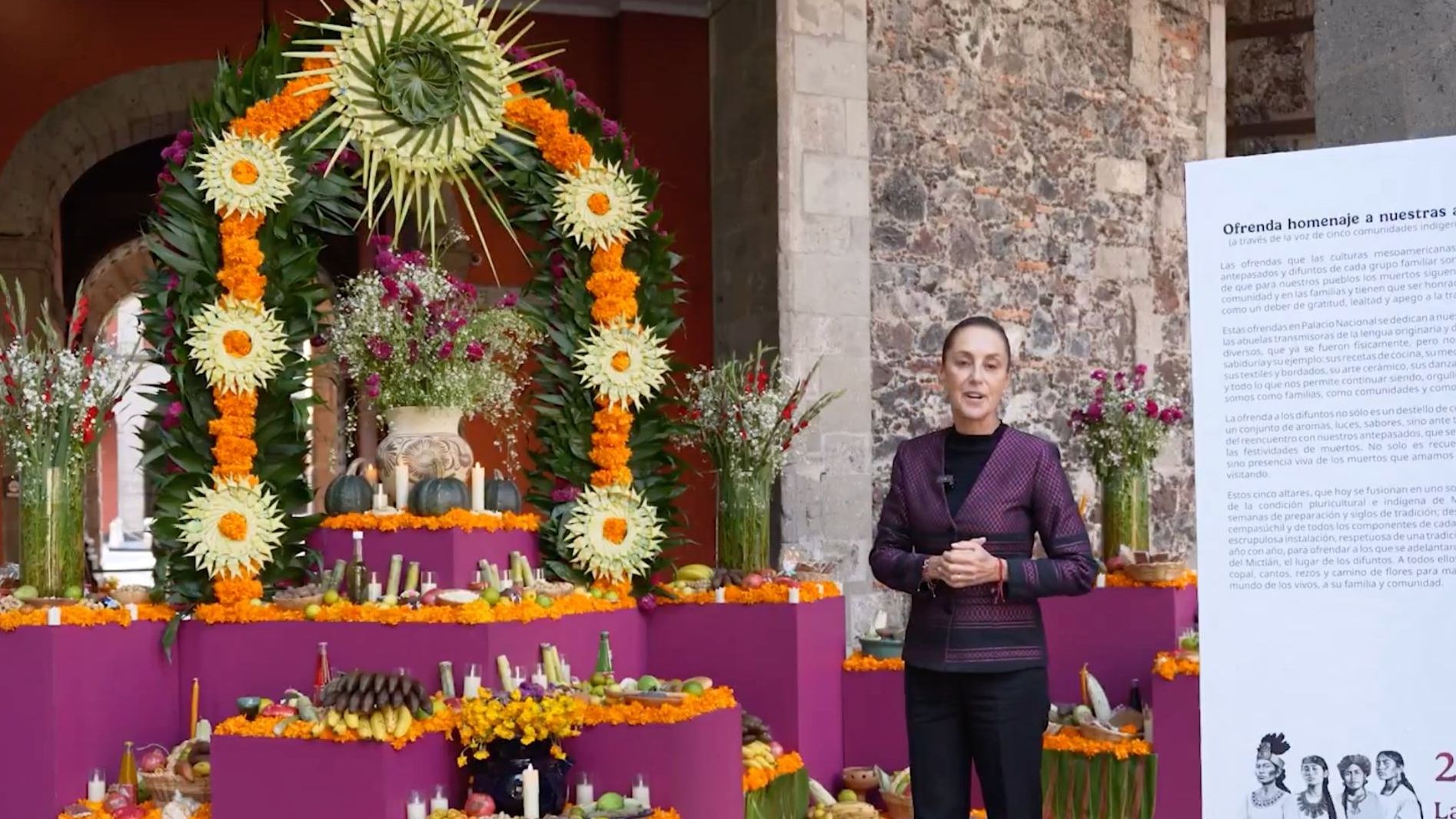 Claudia Sheinbaum Destaca que Ofrenda de Palacio NacionalHonra a las Mujeres