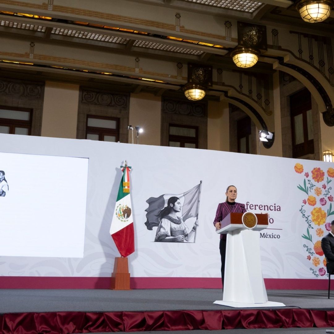 Claudia Sheinbaum, presidenta de México, en la conferencia mañanera del 12 de noviembre 2025