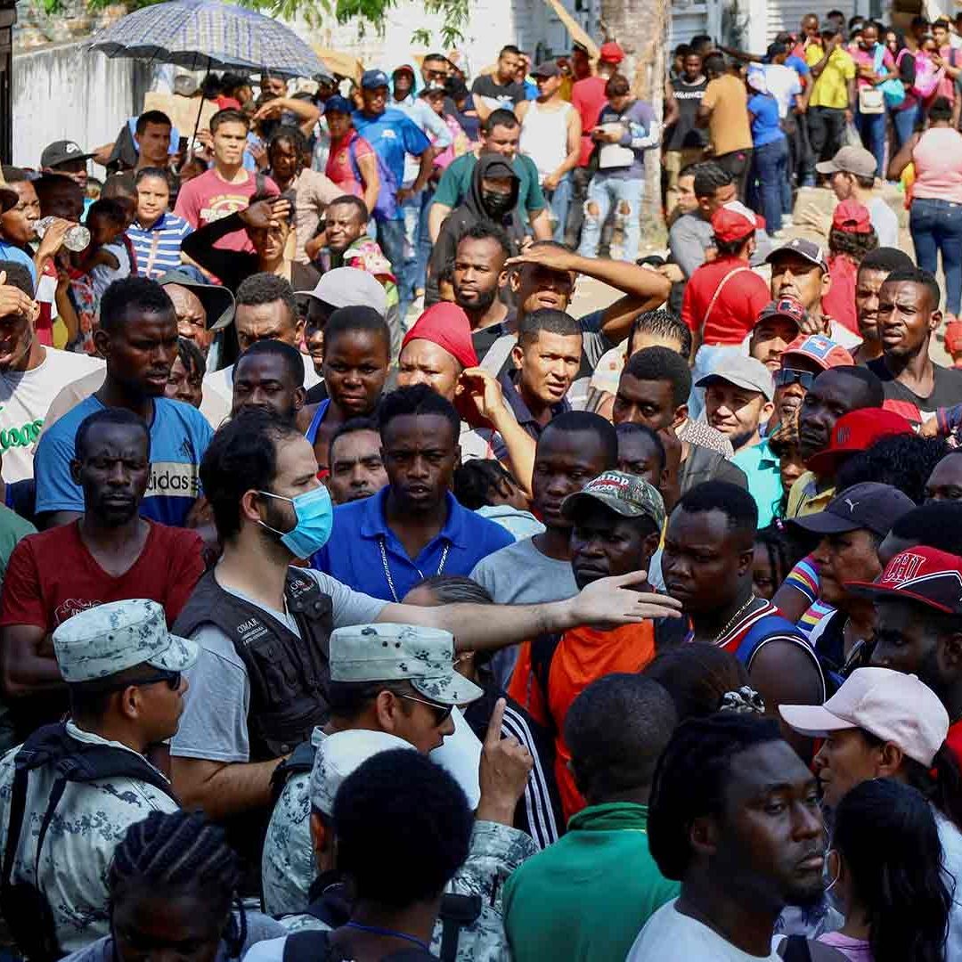 Migrantes protestan en Tapachula, Chiapas
