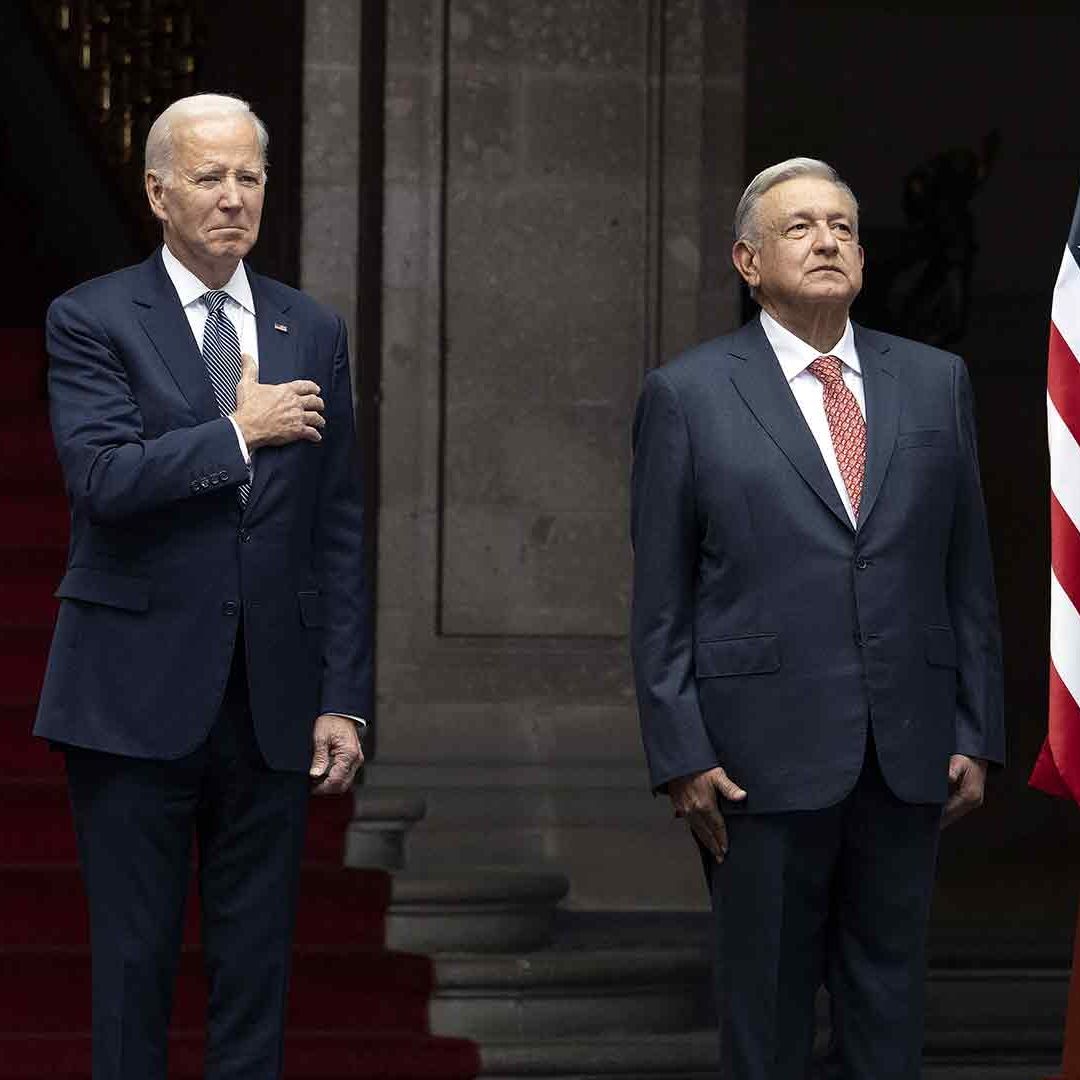 Joe Biden, presidente de EUA, fue recibido por su homólogo de México, Andrés Manuel López Obrador en Palacio Nacional