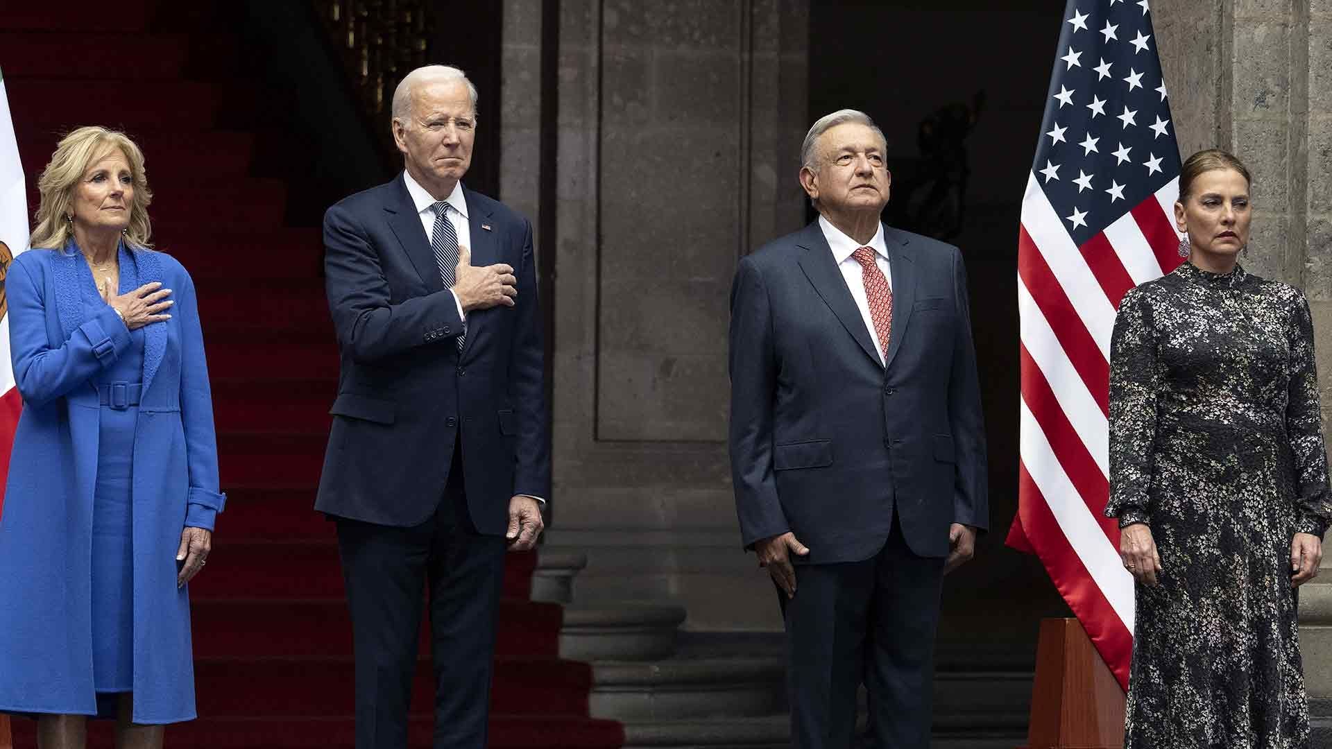 Joe Biden, presidente de EUA, fue recibido por su homólogo de México, Andrés Manuel López Obrador en Palacio Nacional