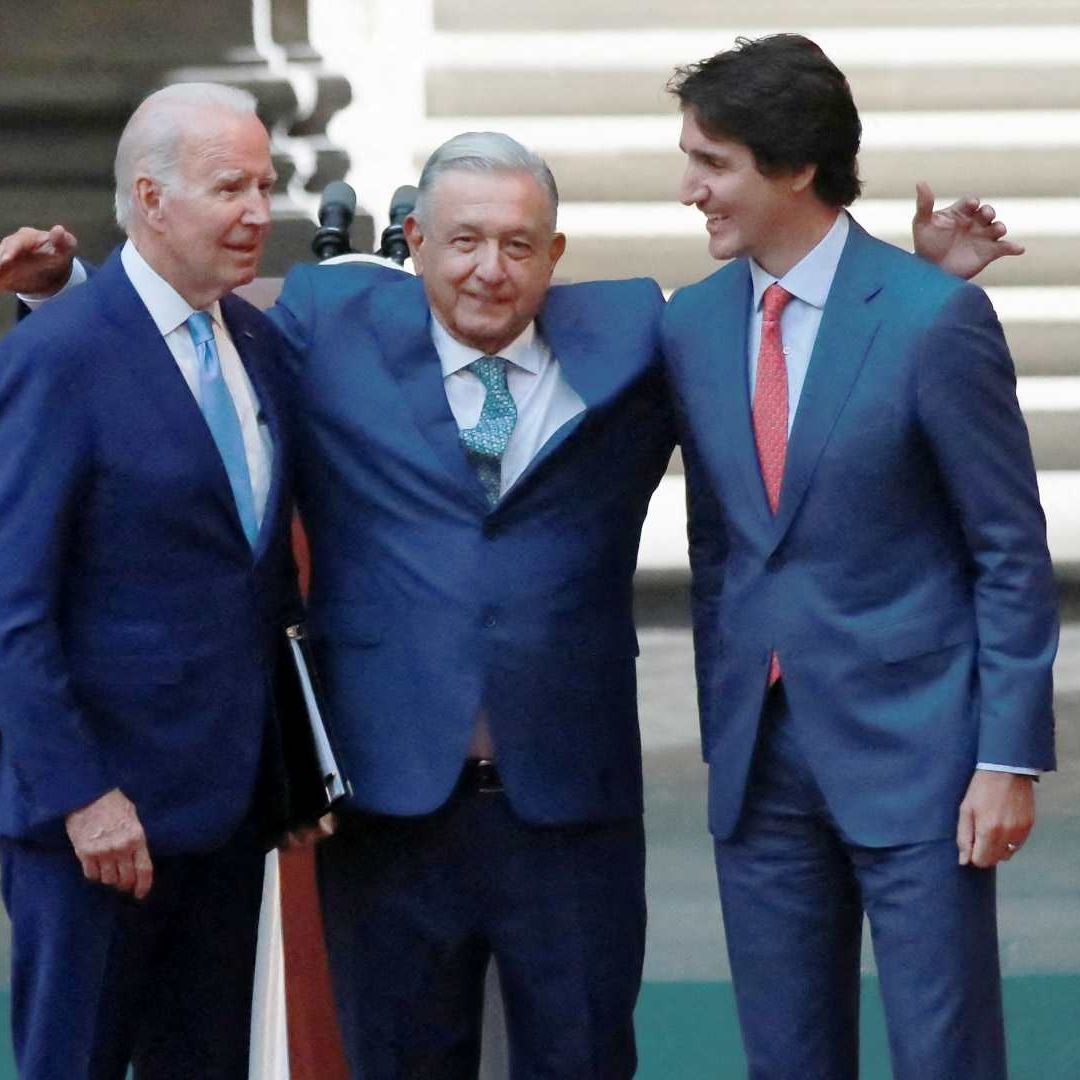 Joe Biden, Andrés Manuel López Obrador y Justin Trudeau durante la Cumbre de Líderes