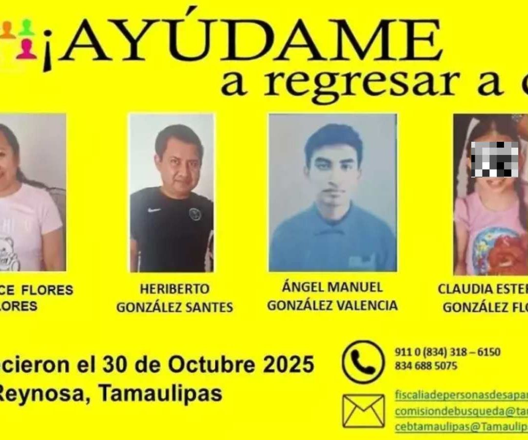 Familia desaparecida en Reynosa. Foto: Comisión de Búsqueda.