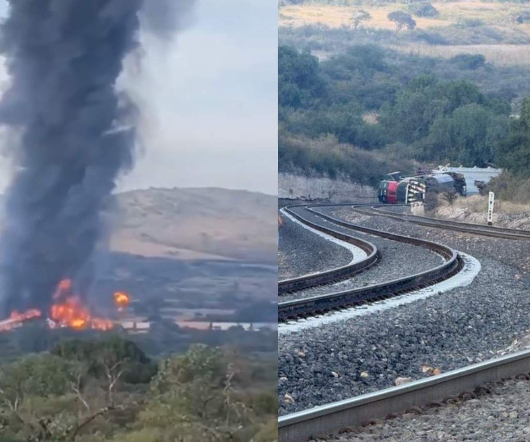 Explota tren con combustible. Foto: Redes Sociales
