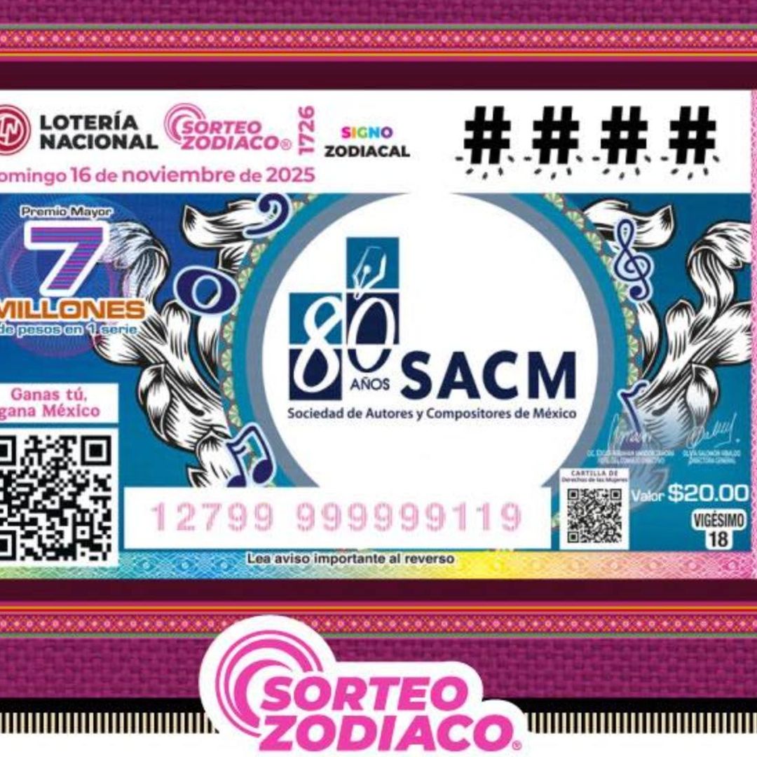 Lotería Nacional del 16 de Noviembre de 2025
