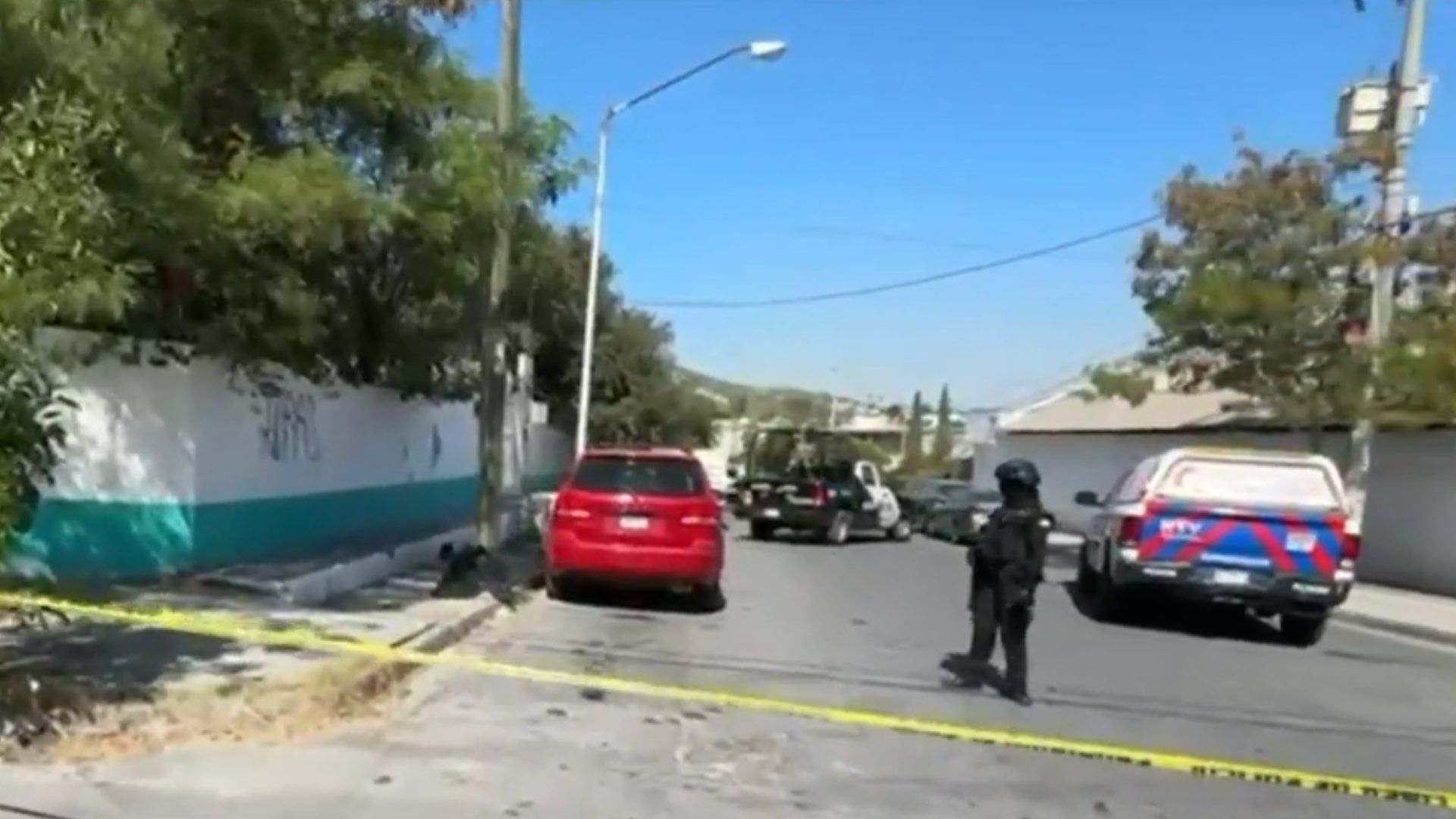 Zona resguardada por autoridades tras ataque a balazos