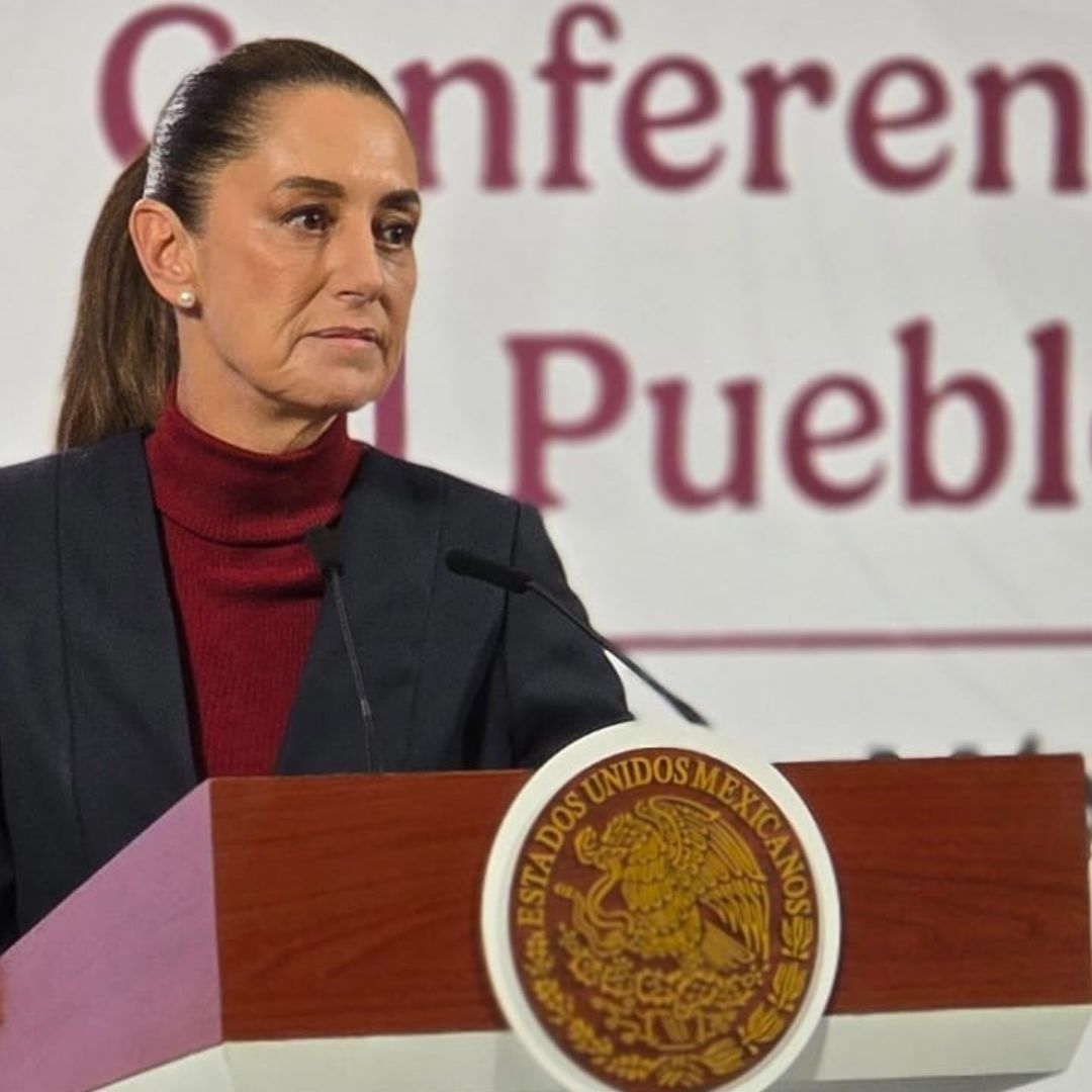 Claudia Sheinbaum, presidenta de México, en la conferencia mañanera de hoy, 14 de noviembre 2025
