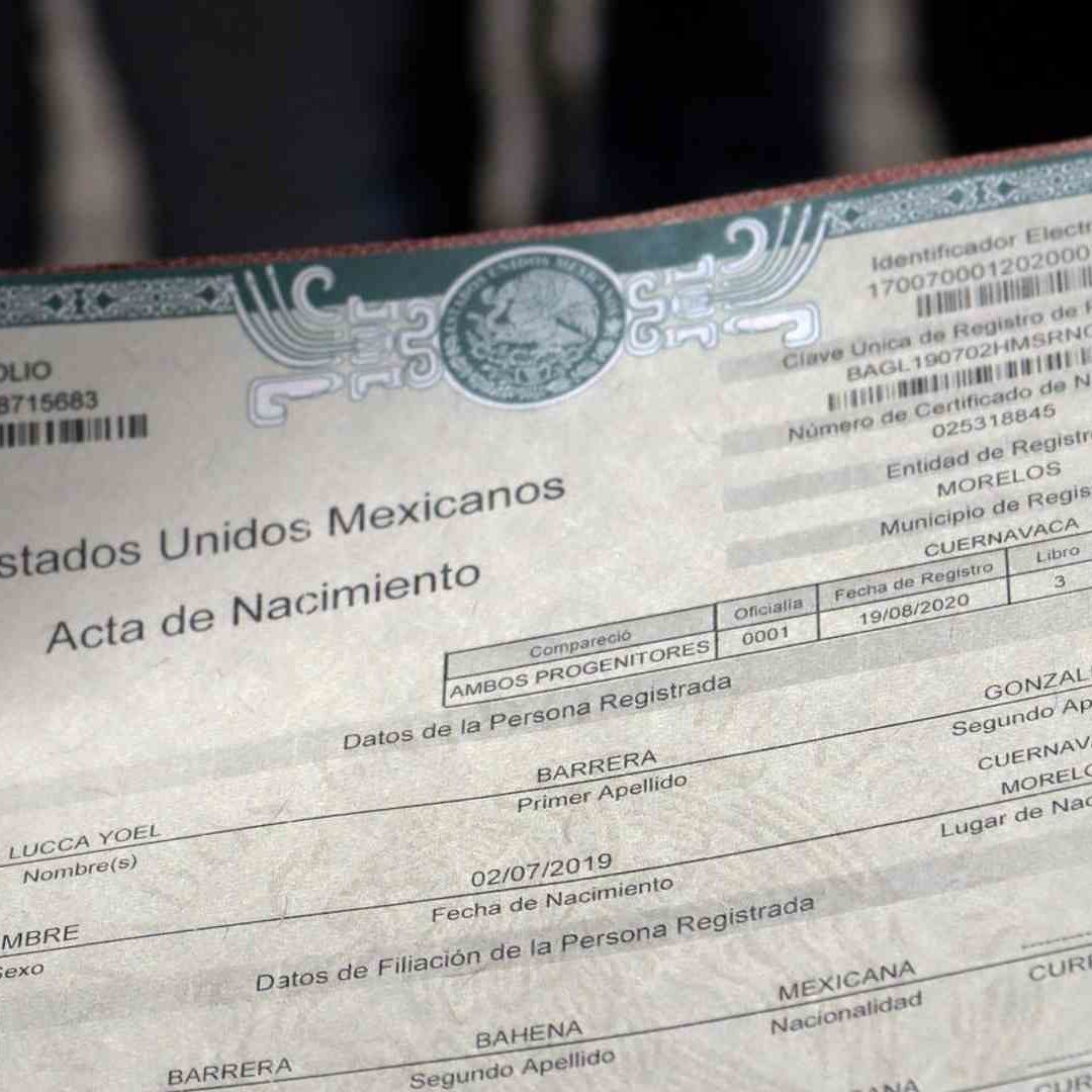 Acta de nacimiento: Costos para el 2023