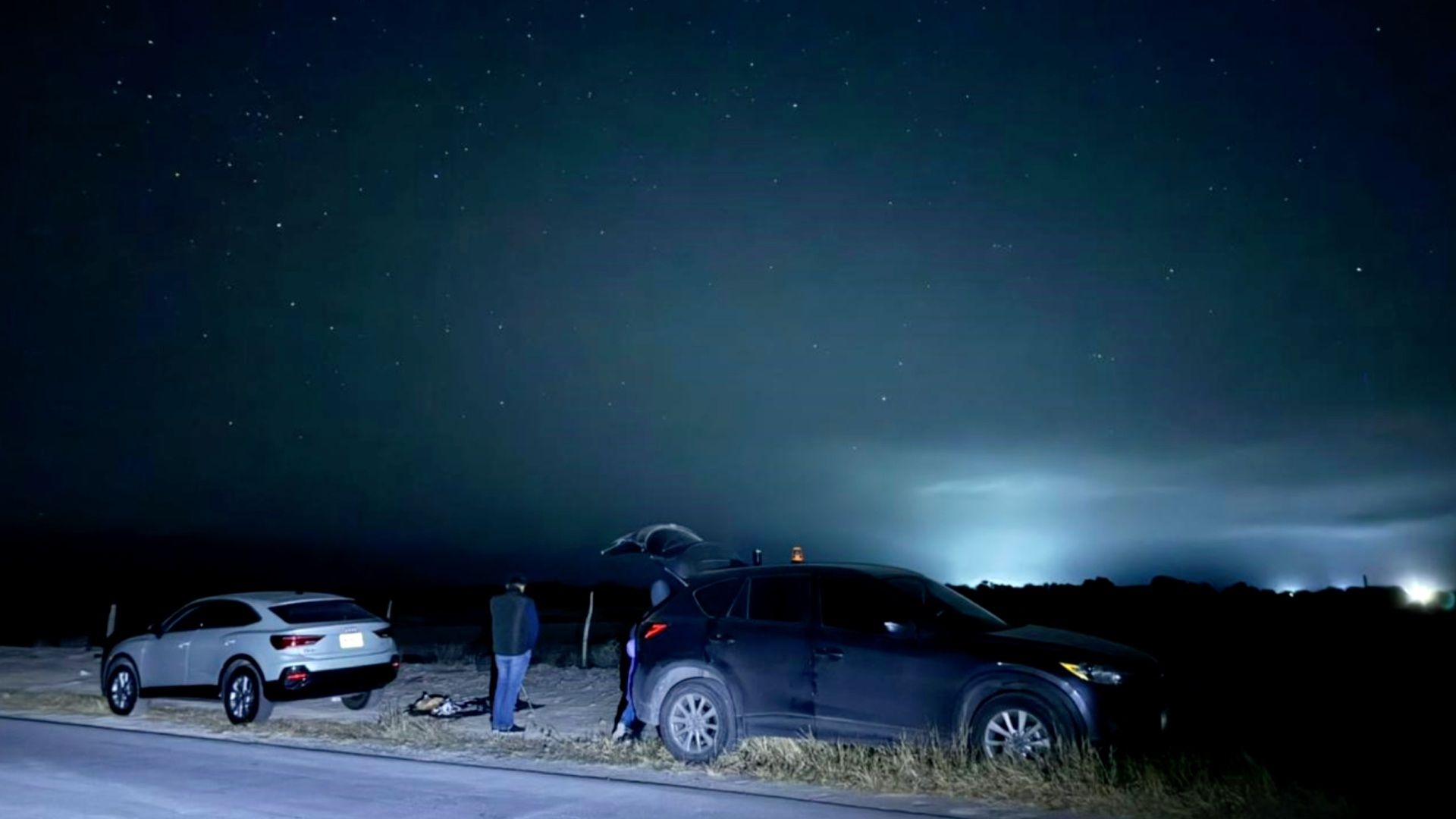 Auroras boreales en la carretera a Icamole, en García