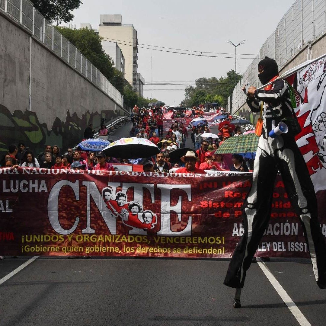 Manifestación de maestros de la CNTE, en CDMX