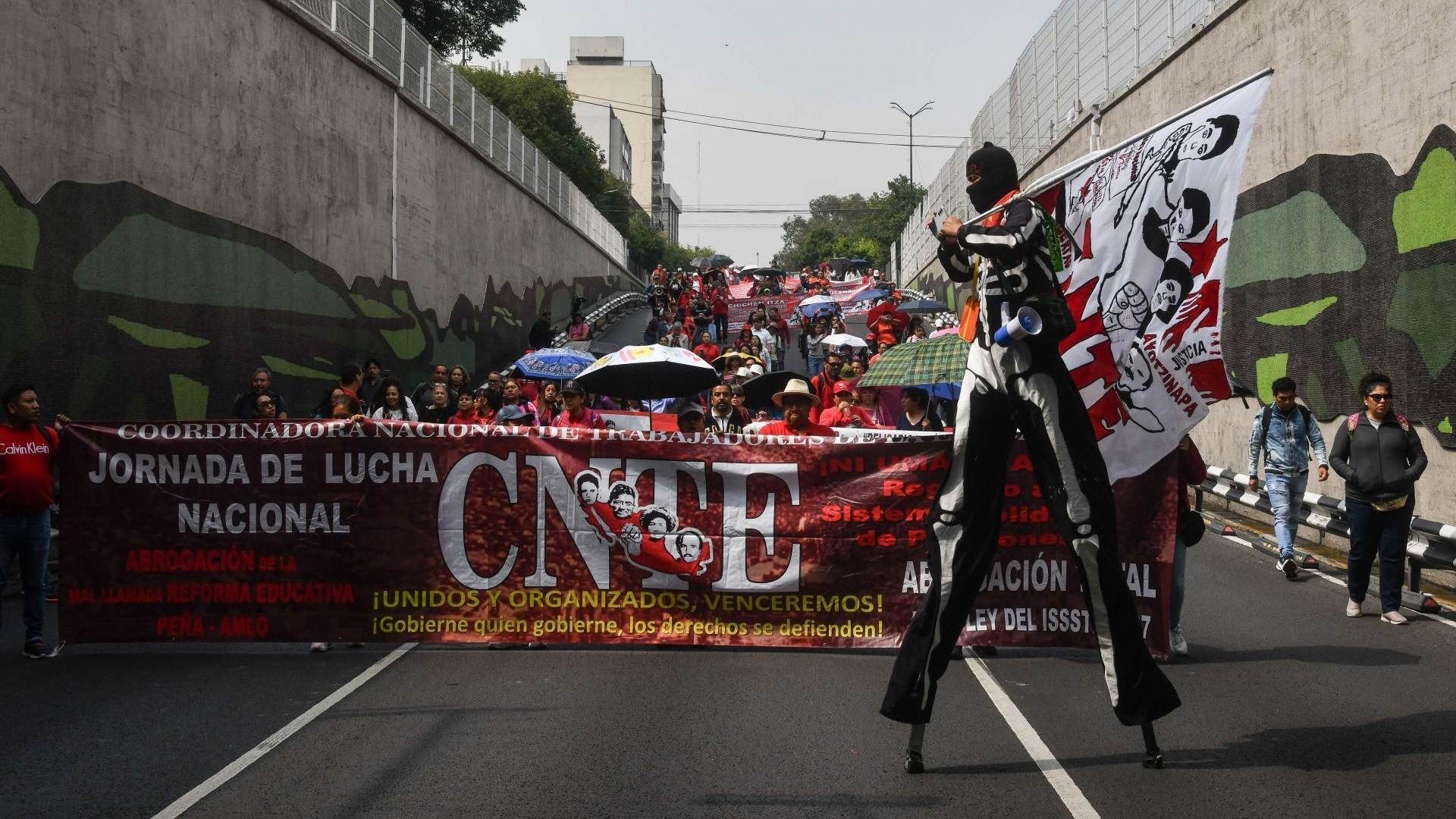 Manifestación de maestros de la CNTE, en CDMX