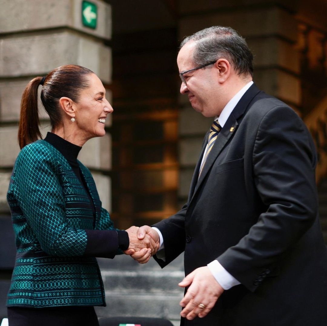Una mujer y un hombre dándose la mano.