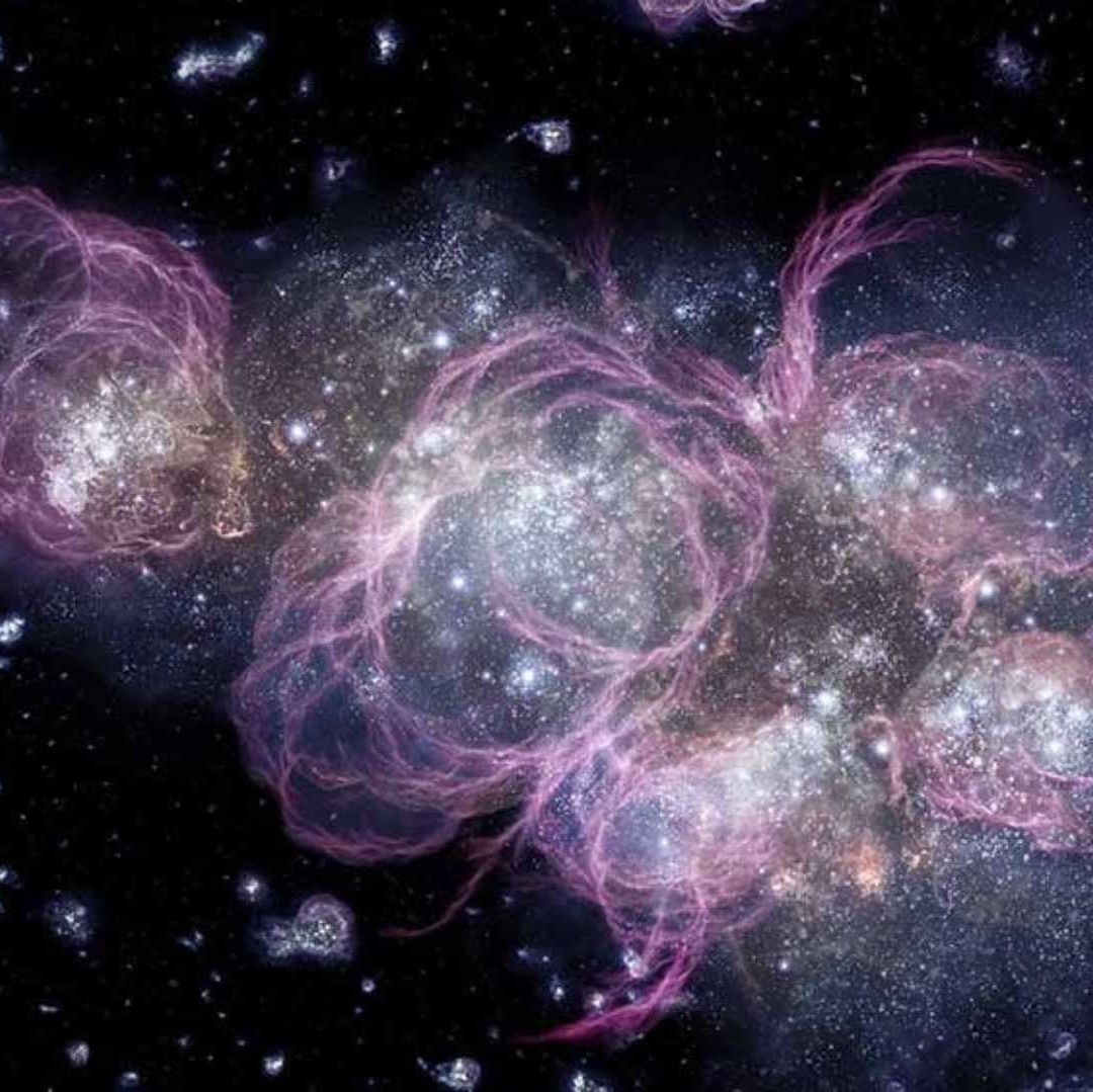 Ilustración artística de las primeras estrellas del universo