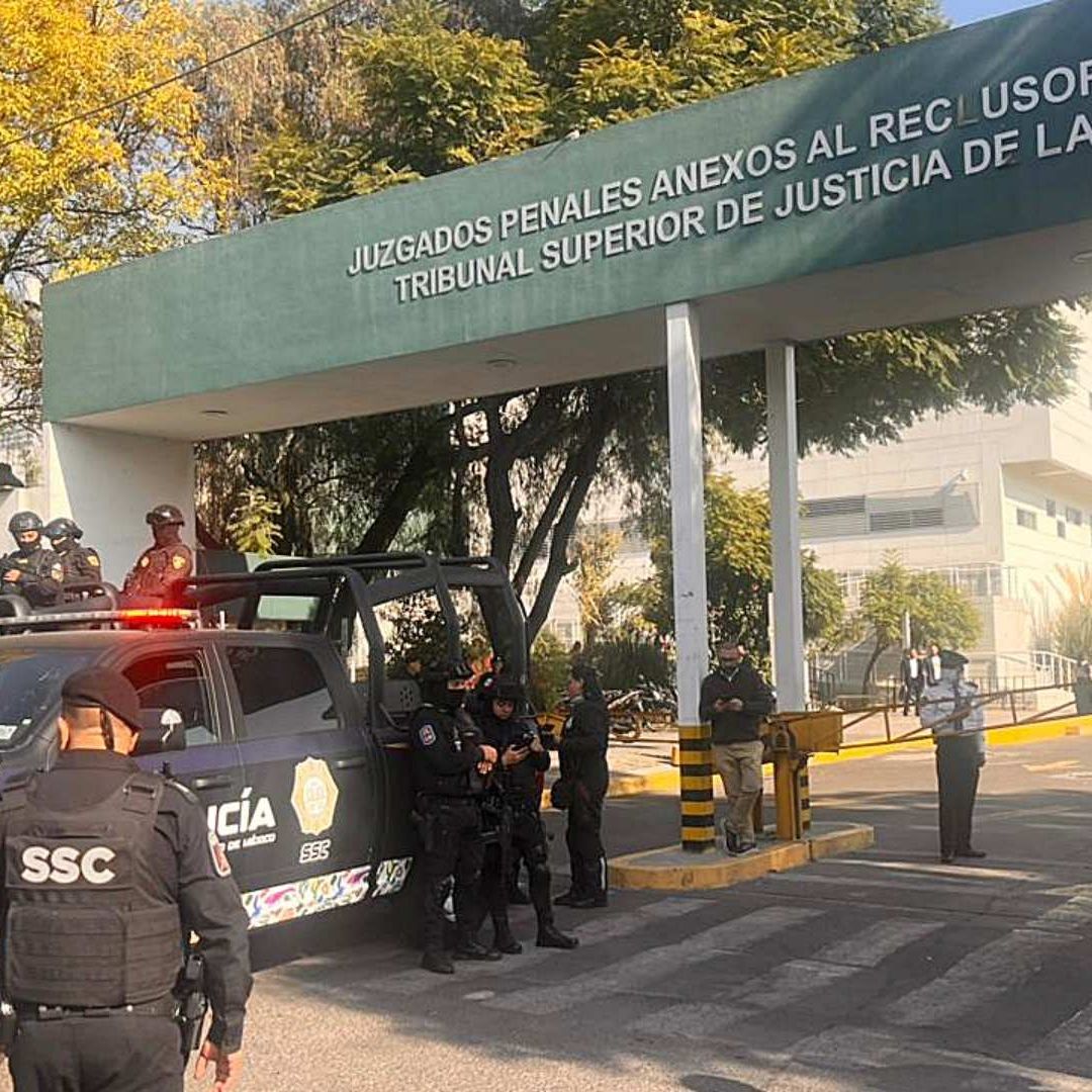 Policía refuerza seguridad en juzgados del Reclusorio Norte, en CDMX. Foto: N+