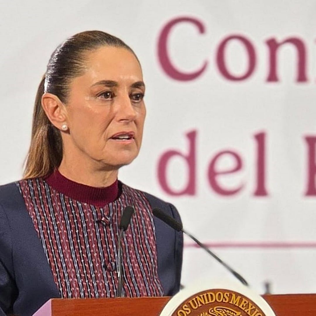 Claudia Sheinbaum en conferencia de prensa en Palacio Nacional