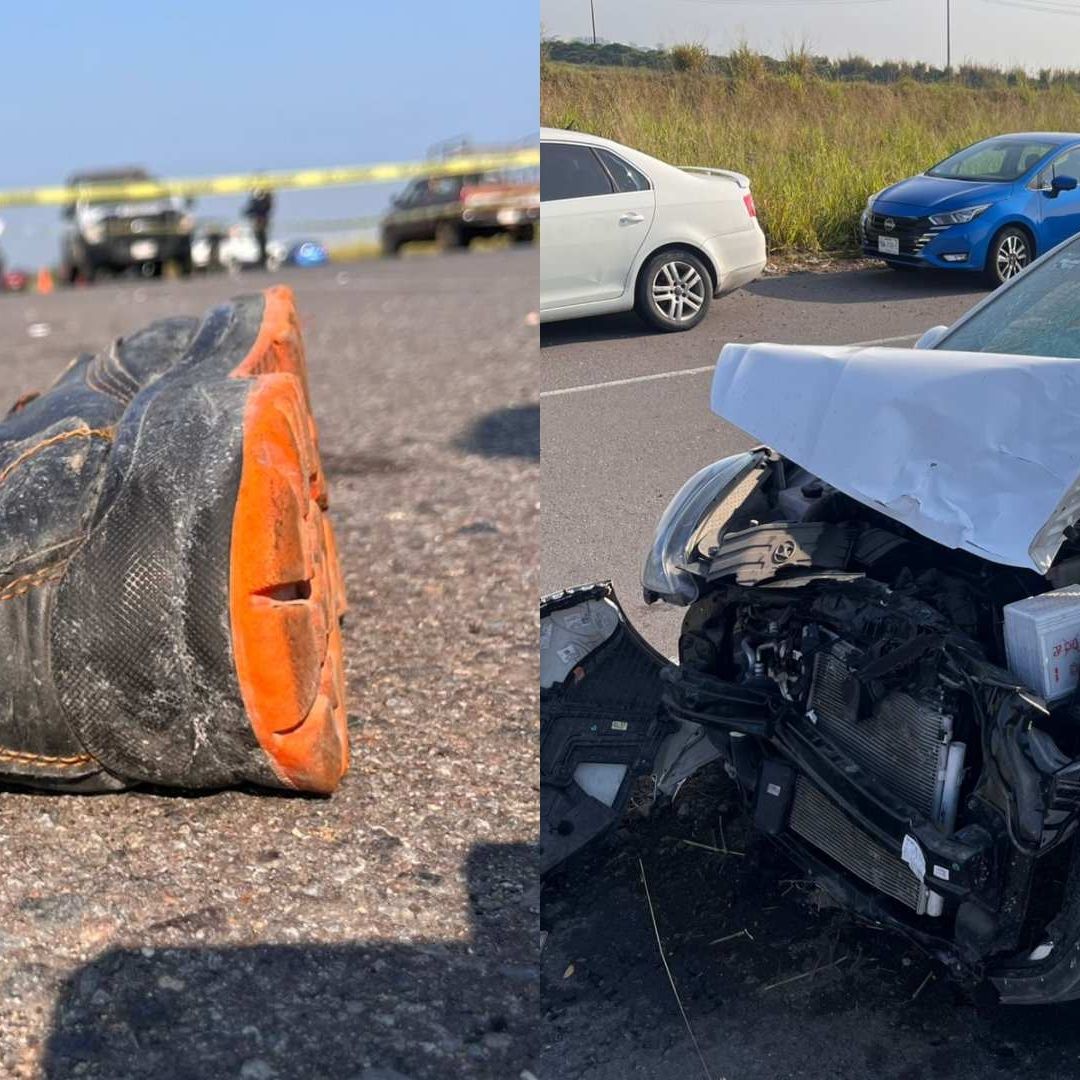 La unidad involucrada se trata un vehículo sedán color blanco, el cual quedó prácticamente destrozado de la parte delantera.