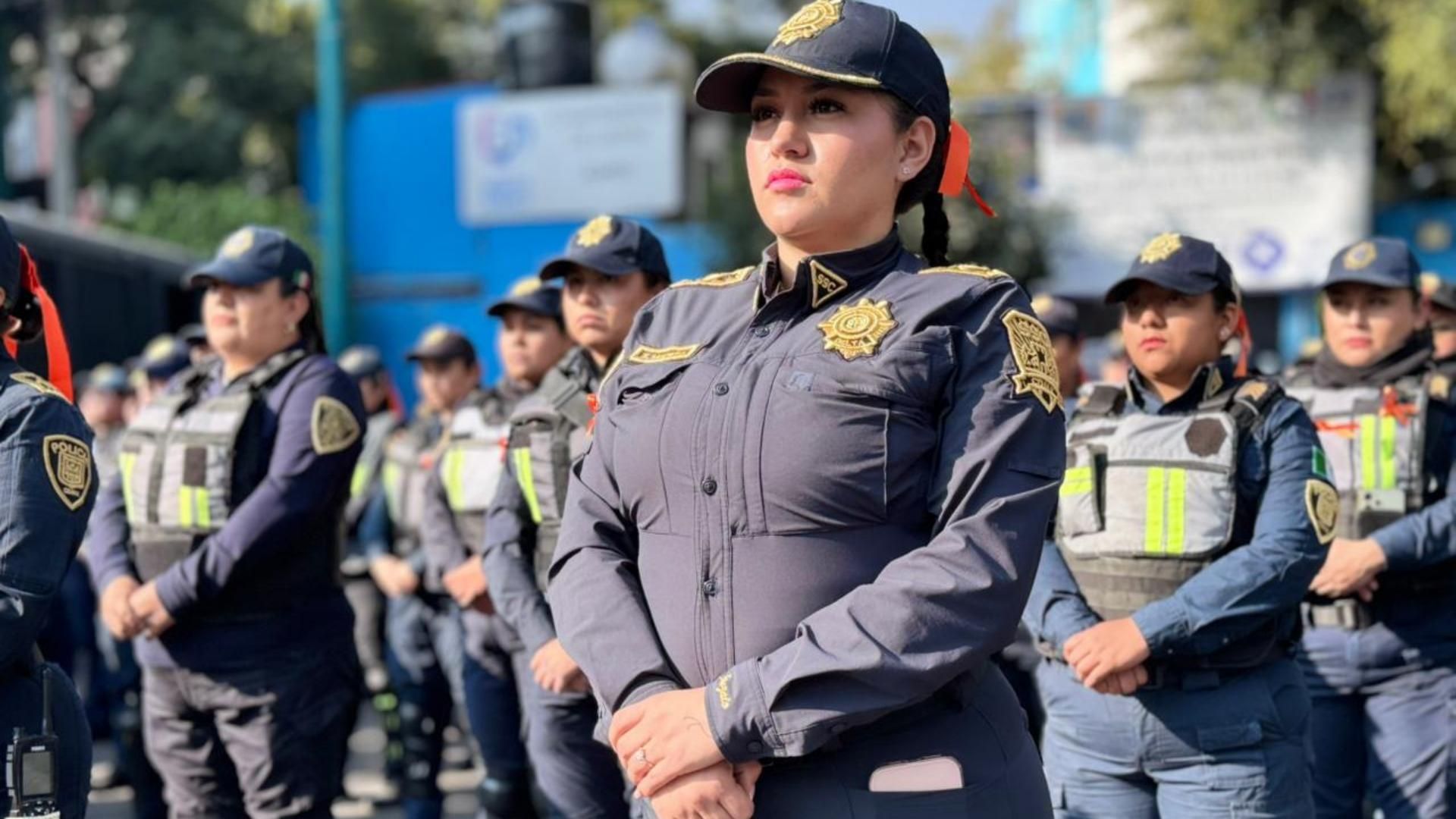 Autoridades de la CDMX desplegarán un operativo con mujeres policías para la marcha del 25N. Foto: SSC