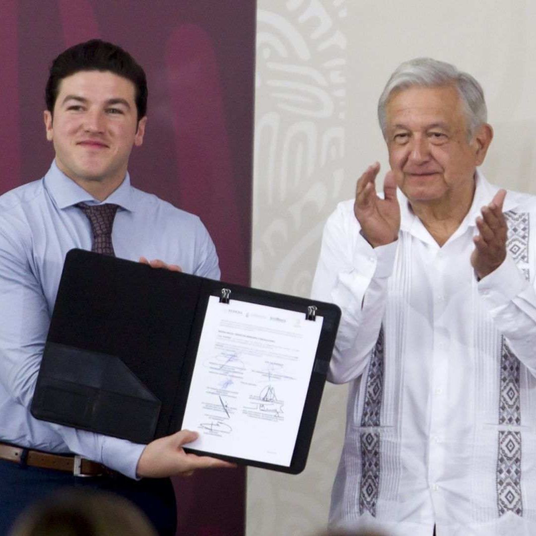 Samuel García, gobernador de NL, y el presidente Andrés Manuel López Obrador,