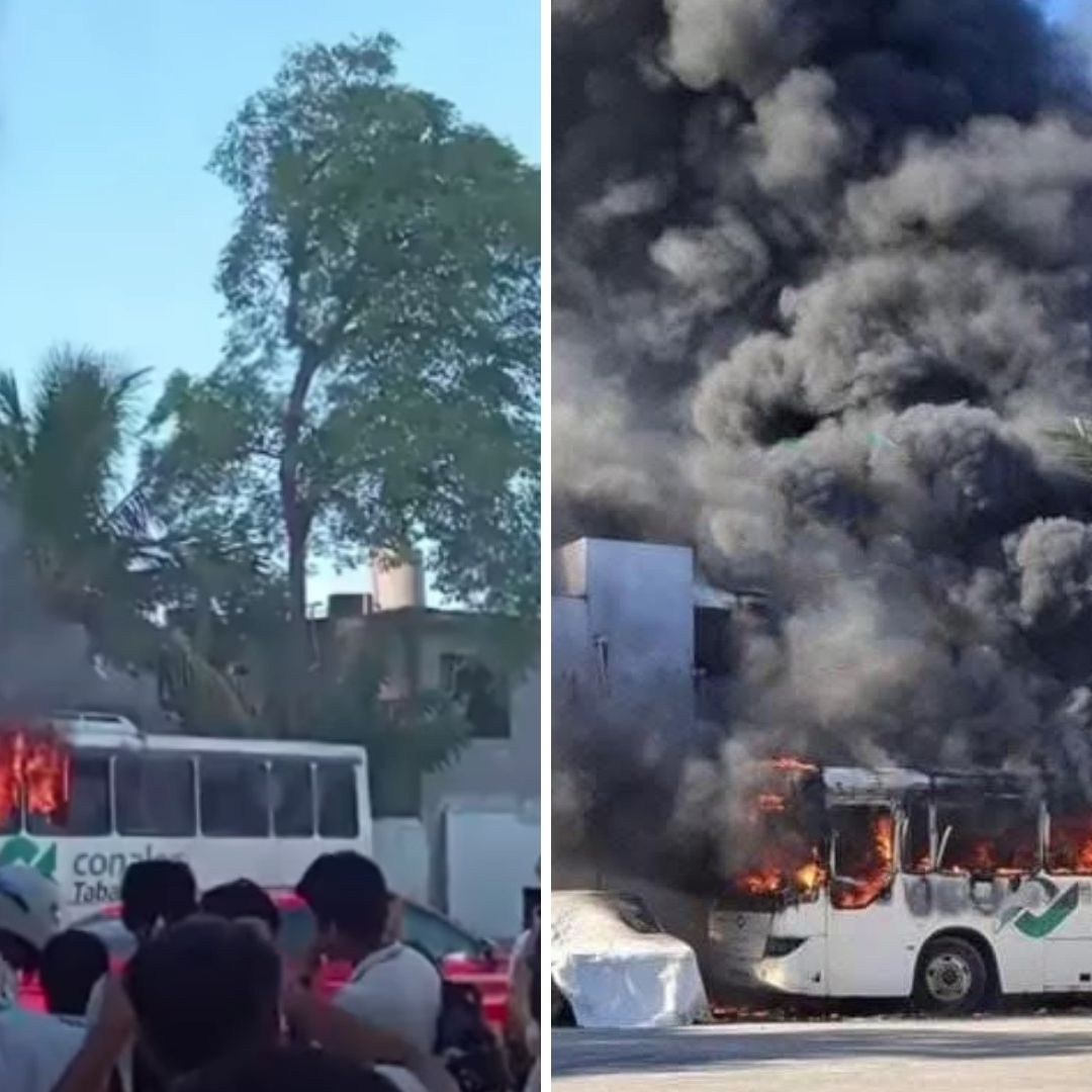 Estudiantes Queman Camión de su Escuela por No Recibir Beca Bienestar en Tabasco