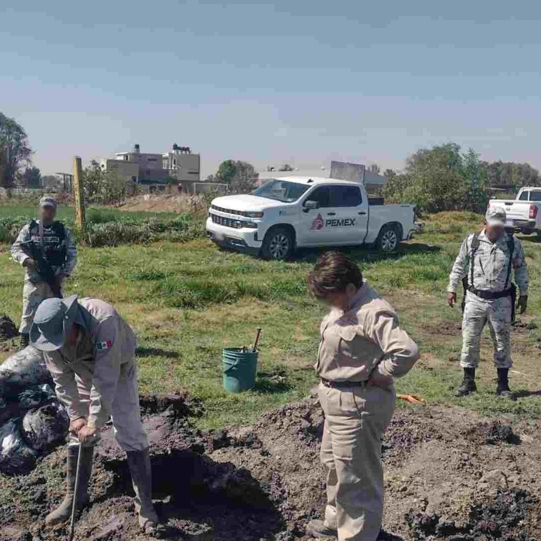 Guardia Nacional localiza 6 tomas clandestinas de combustible en Edomex e Hidalgo