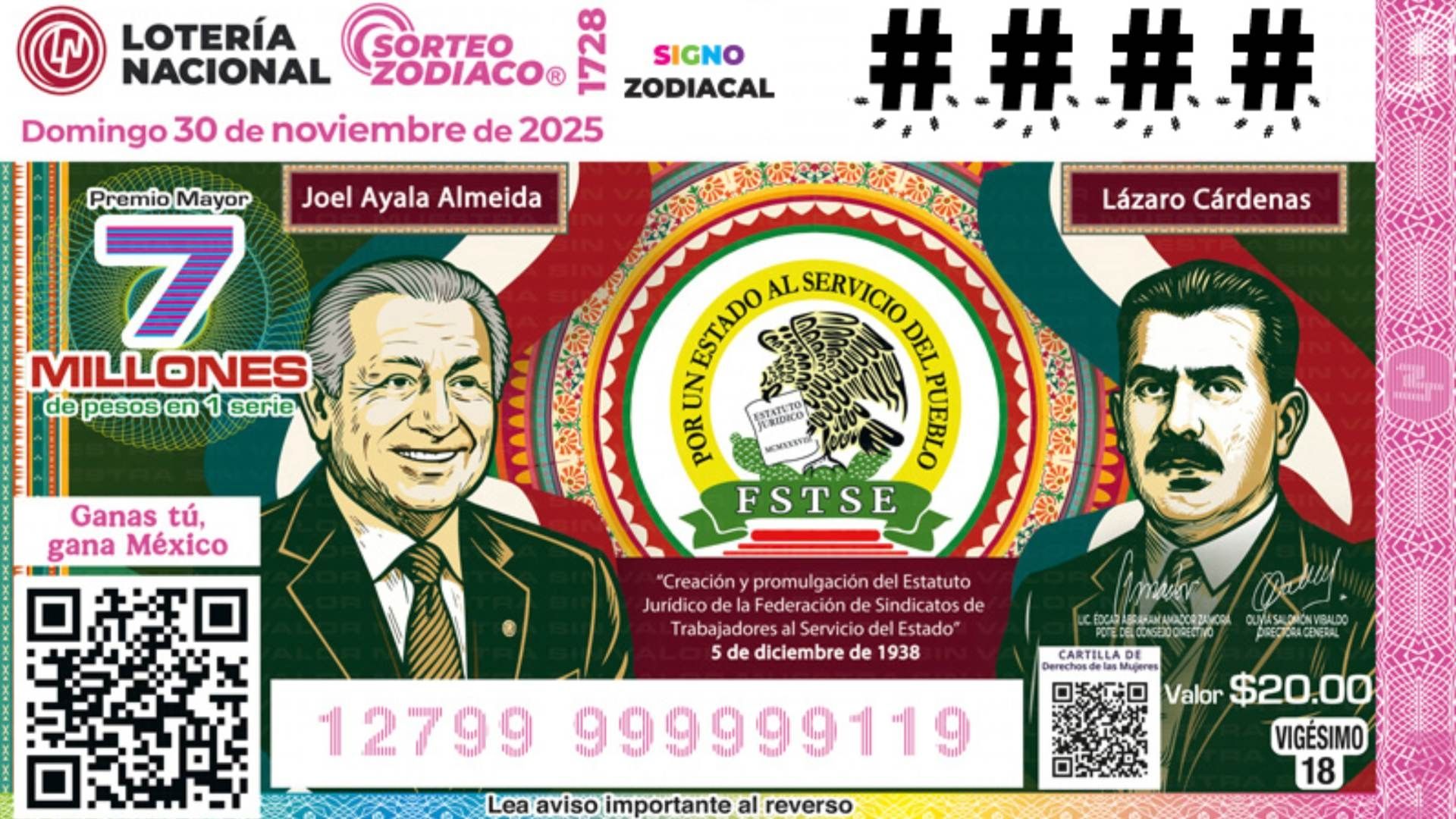 Sorteo Zodiaco 30 de Noviembre 2025 de la Lotería Nacional