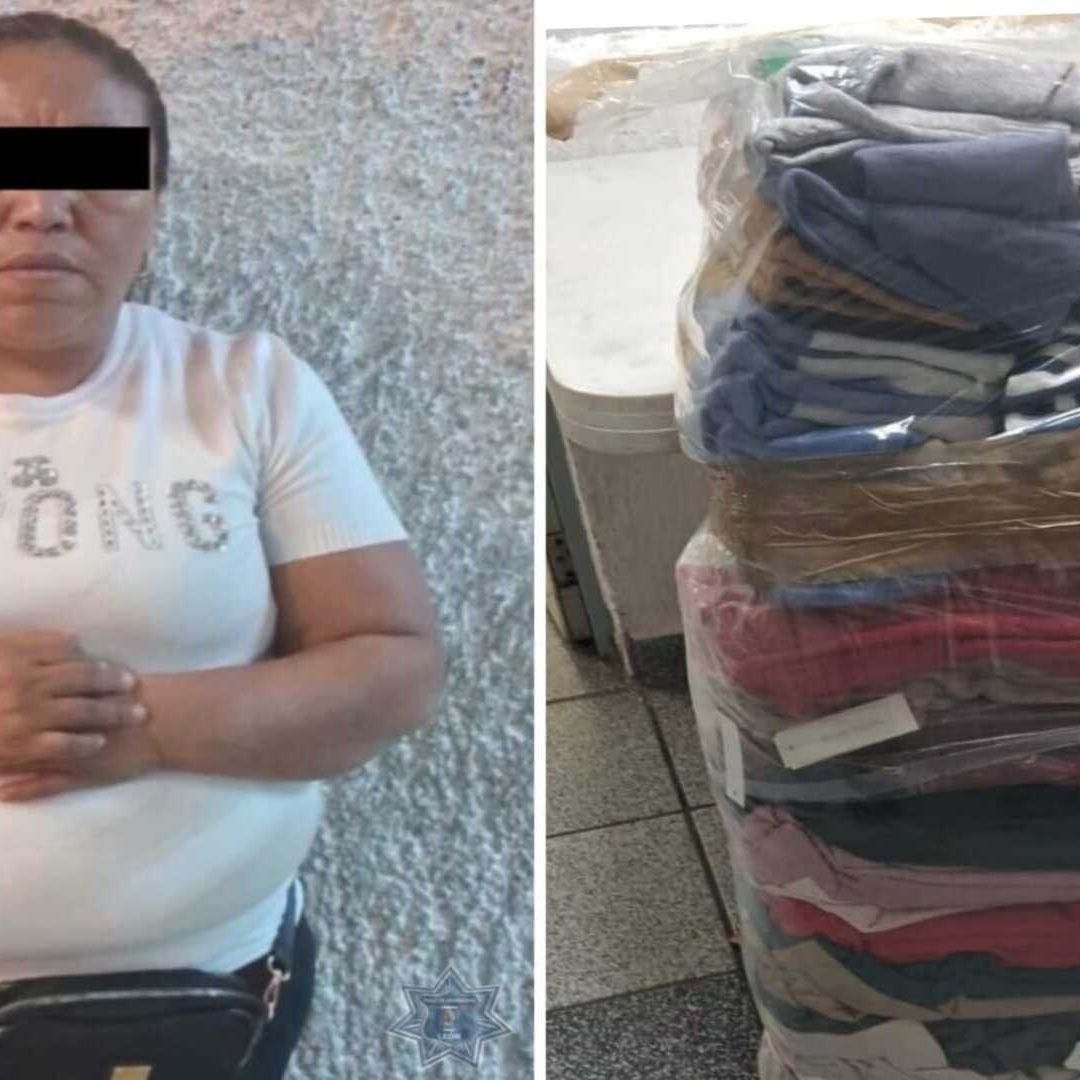Detienen a Mujer en Tienda con 83 Prendas que Iba a Robar en San Juan Bosco, en León