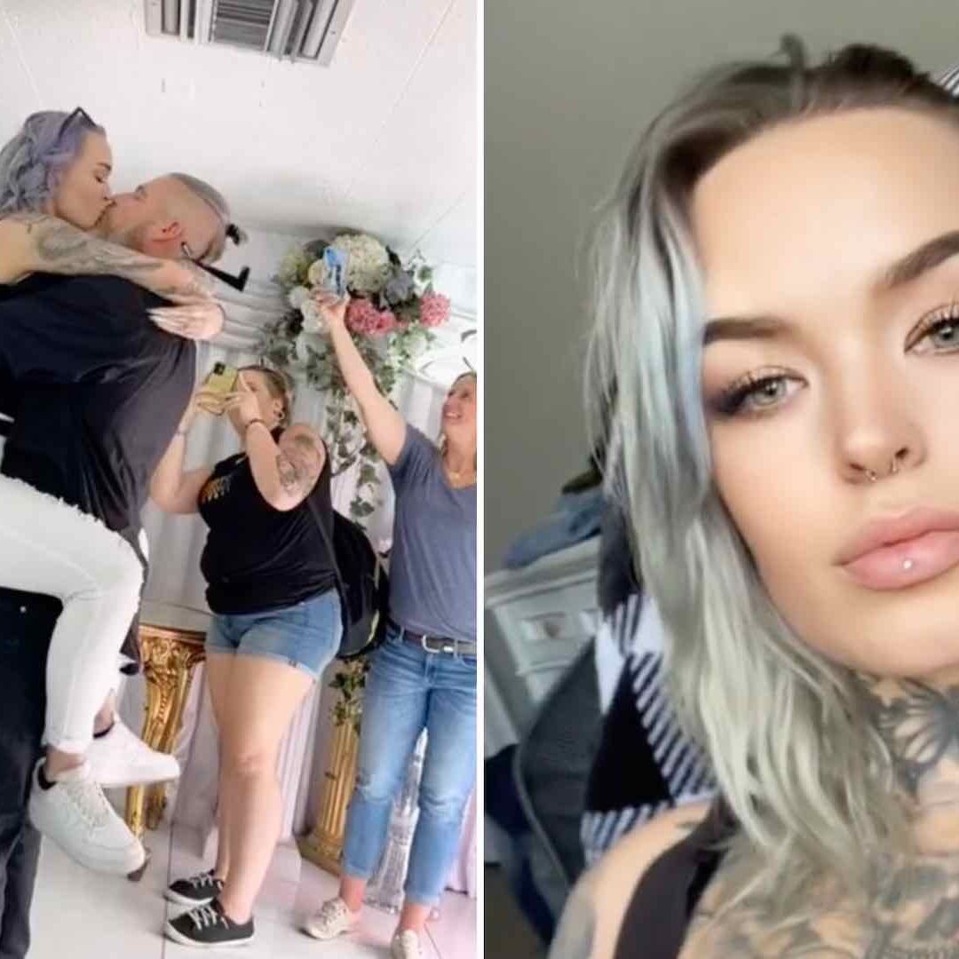 Christy durante su boda con su presunto padrastro