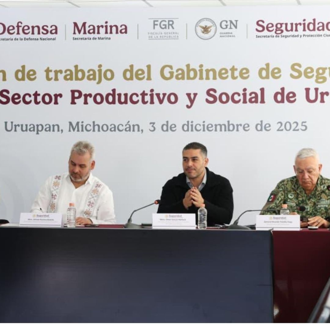 García Harfuch en Uruapan: Supervisa Plan Michoacán y Se Reúne con Alcaldesa Grecia Quiroz