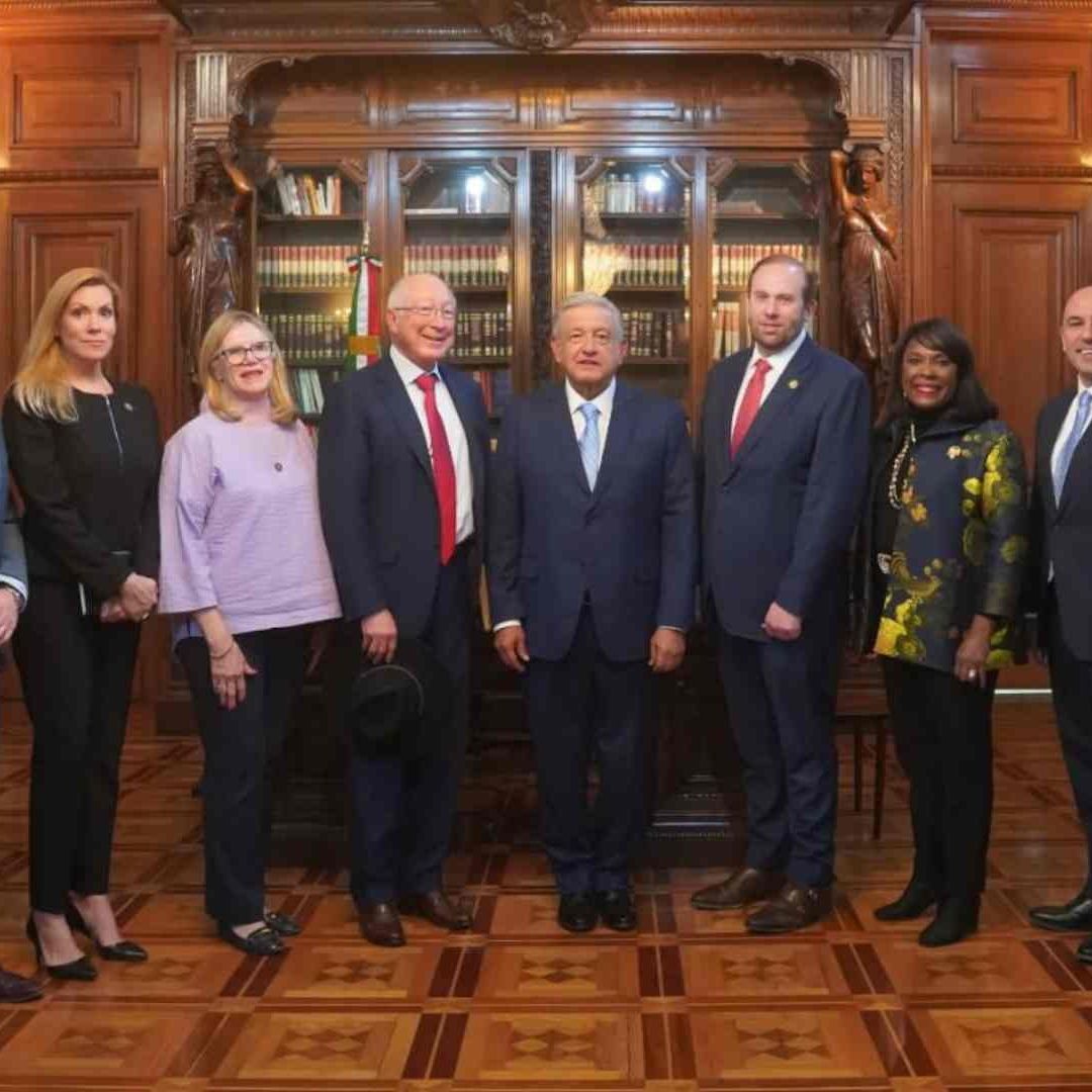 El presidente Andrés Manuel López Obrador tras diálogo con delegación bipartidista del Congreso de EUA en Palacio Nacional