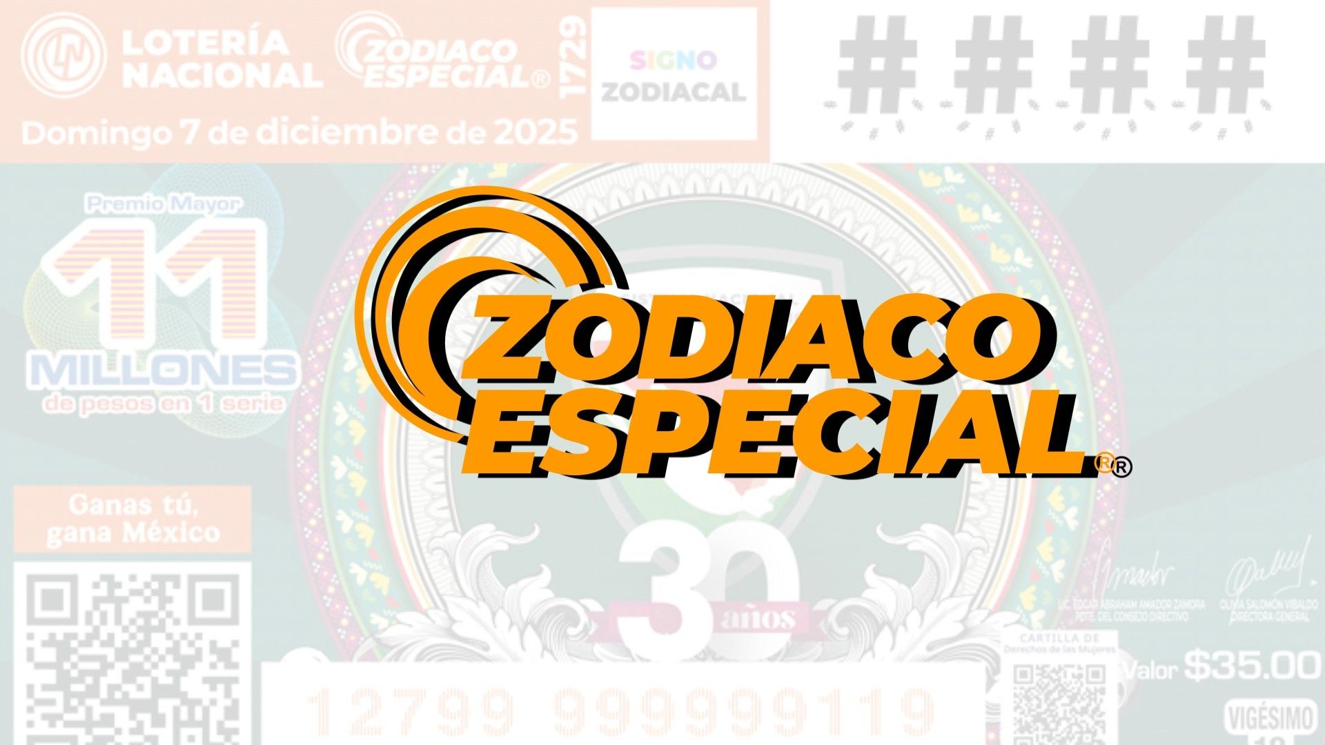 Resultados Lotería Nacional hoy 7 de diciembre 2025 Lista de números ganadores Sorteo Zodiaco Especial 1729