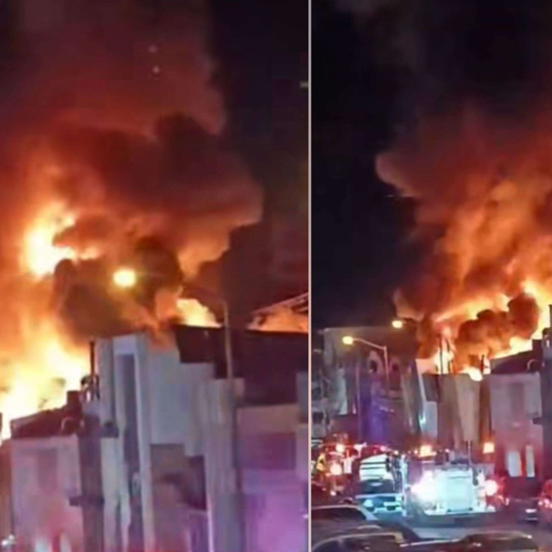 Fuerte Incendio Moviliza a Cuerpos de Emergencia Cerca de Garita Peatonal en Nogales, Sonora
