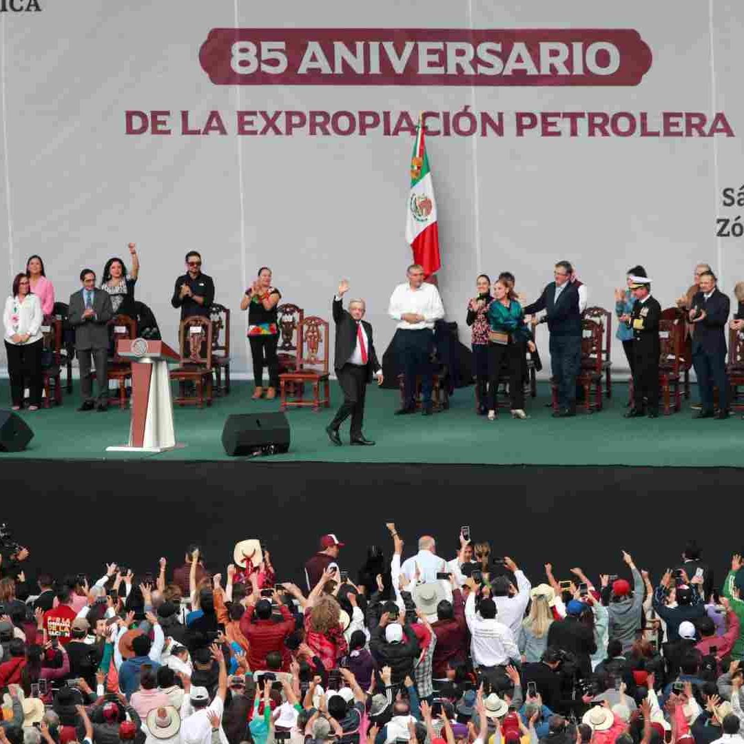 AMLO en el Zócalo por Aniversario de Expropiación Petrolera