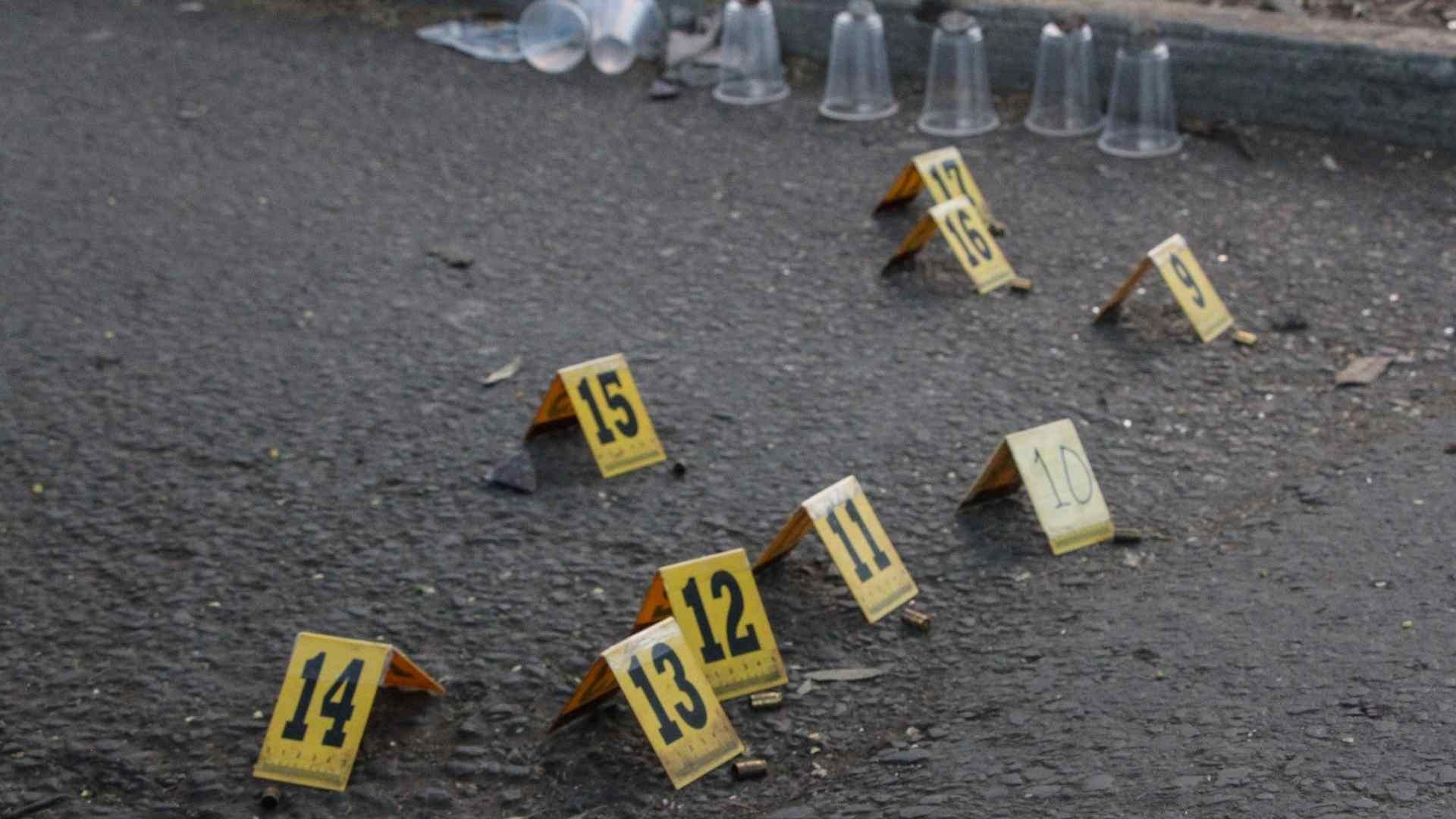 Casquillos percutidos en escena de crimen