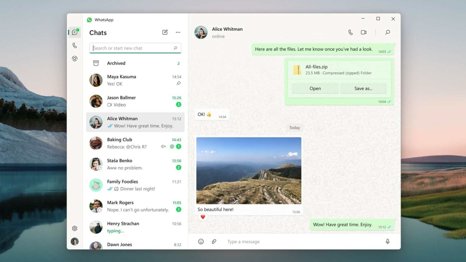 Conoce la nueva app de WhatsApp Escritorio para Windows.